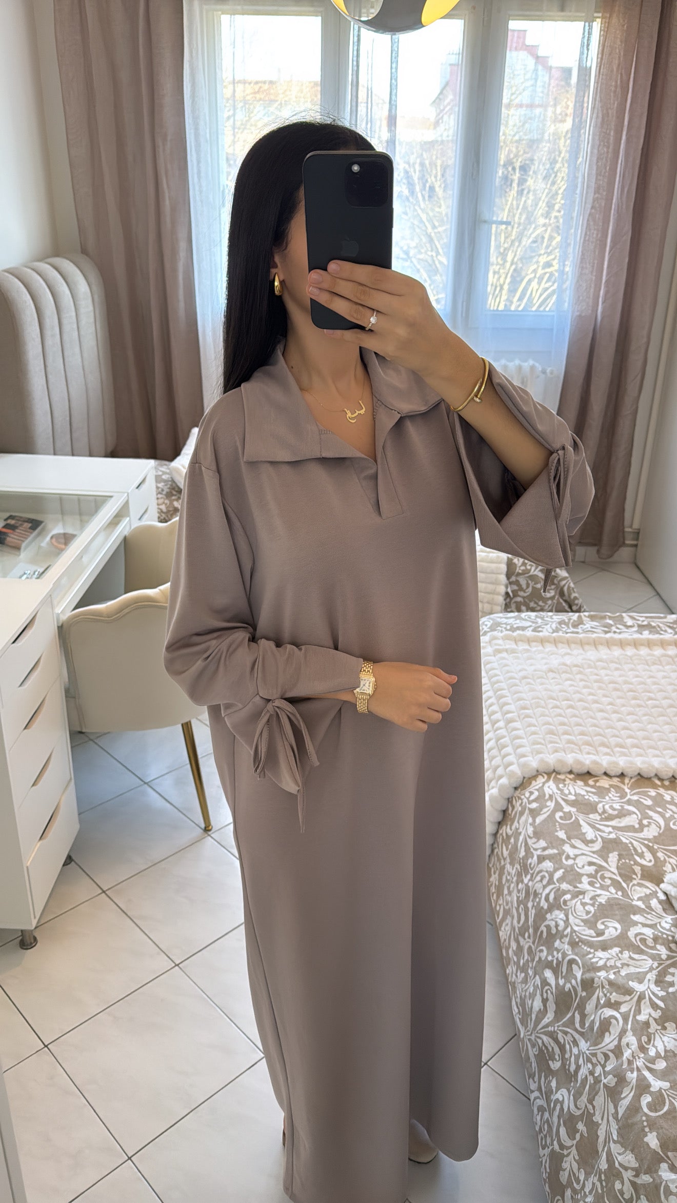 Robe dounia taupe clair