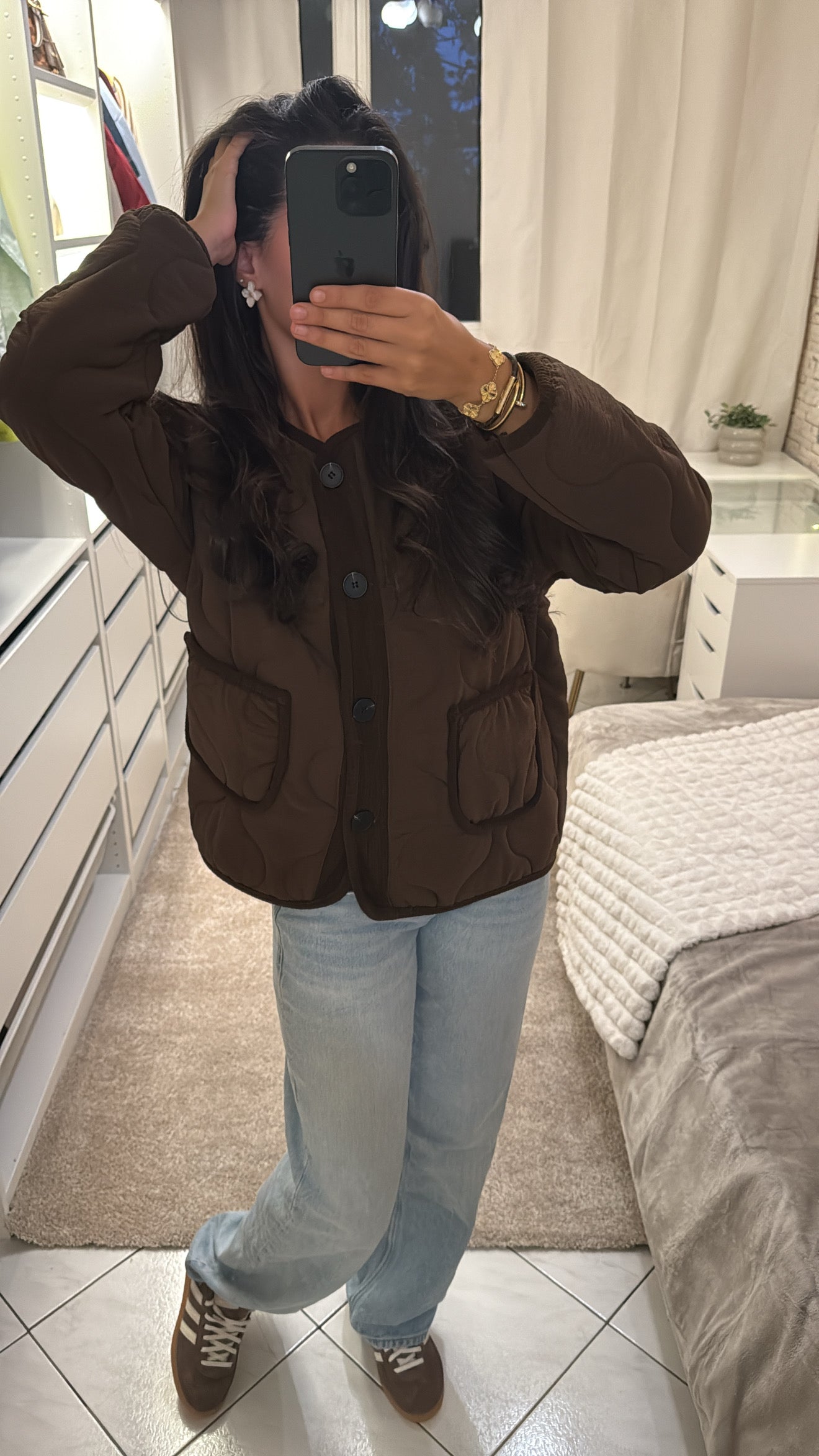 Veste matelassé marron