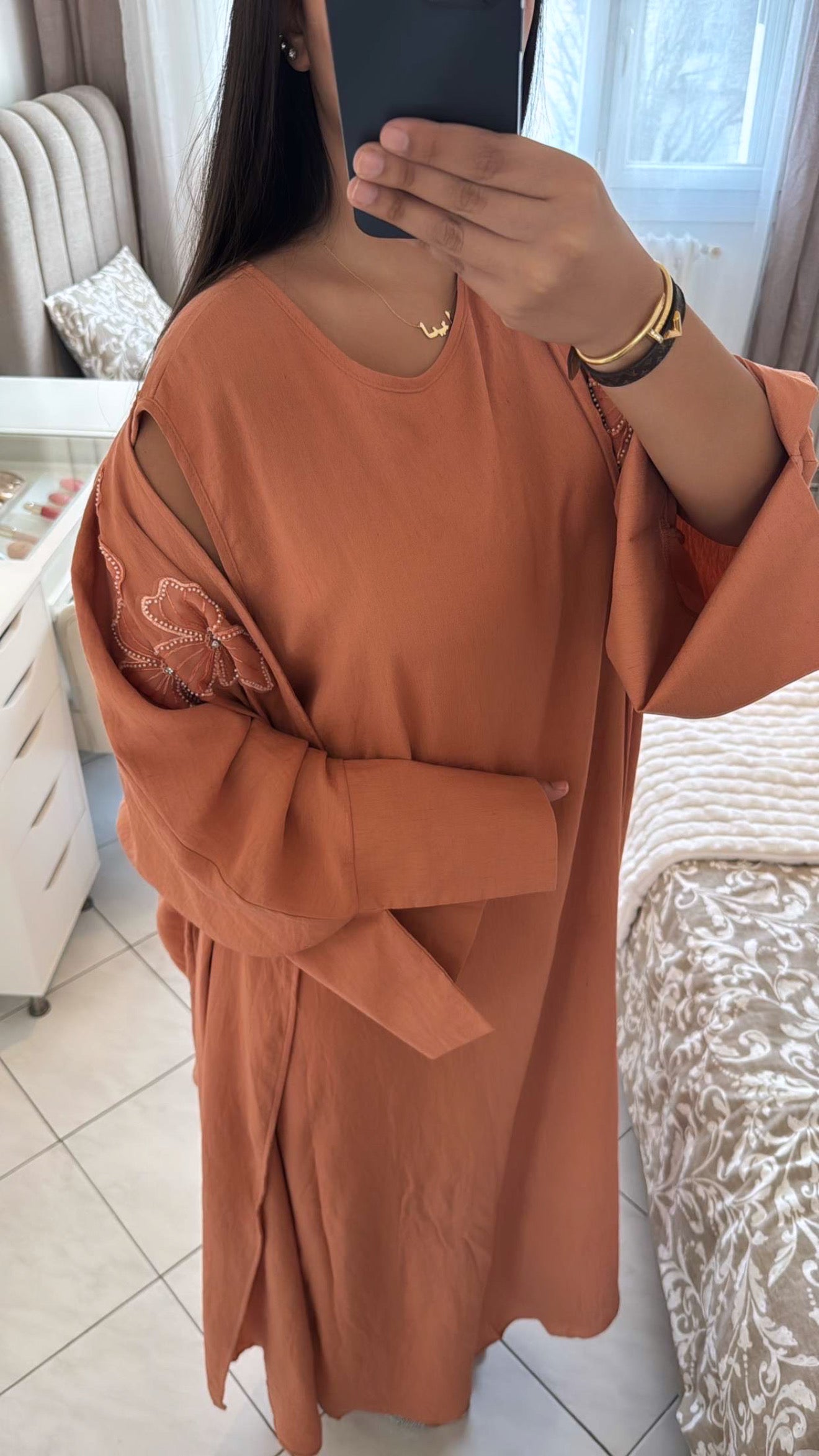 Ensemble kimono alya corail