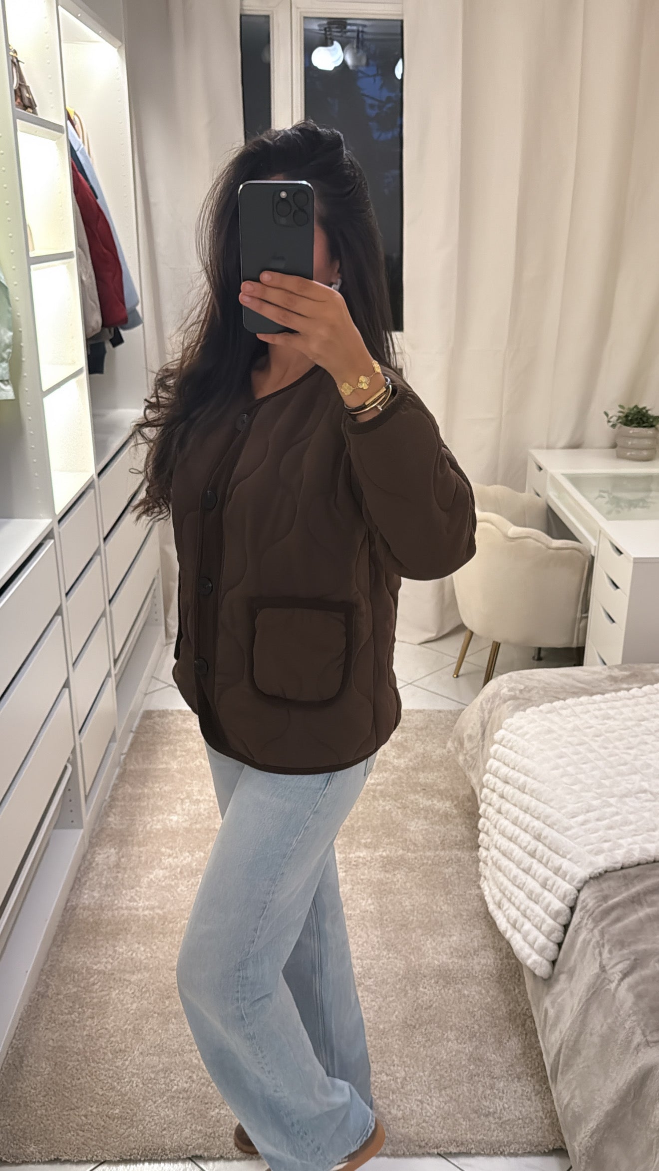 Veste matelassé marron