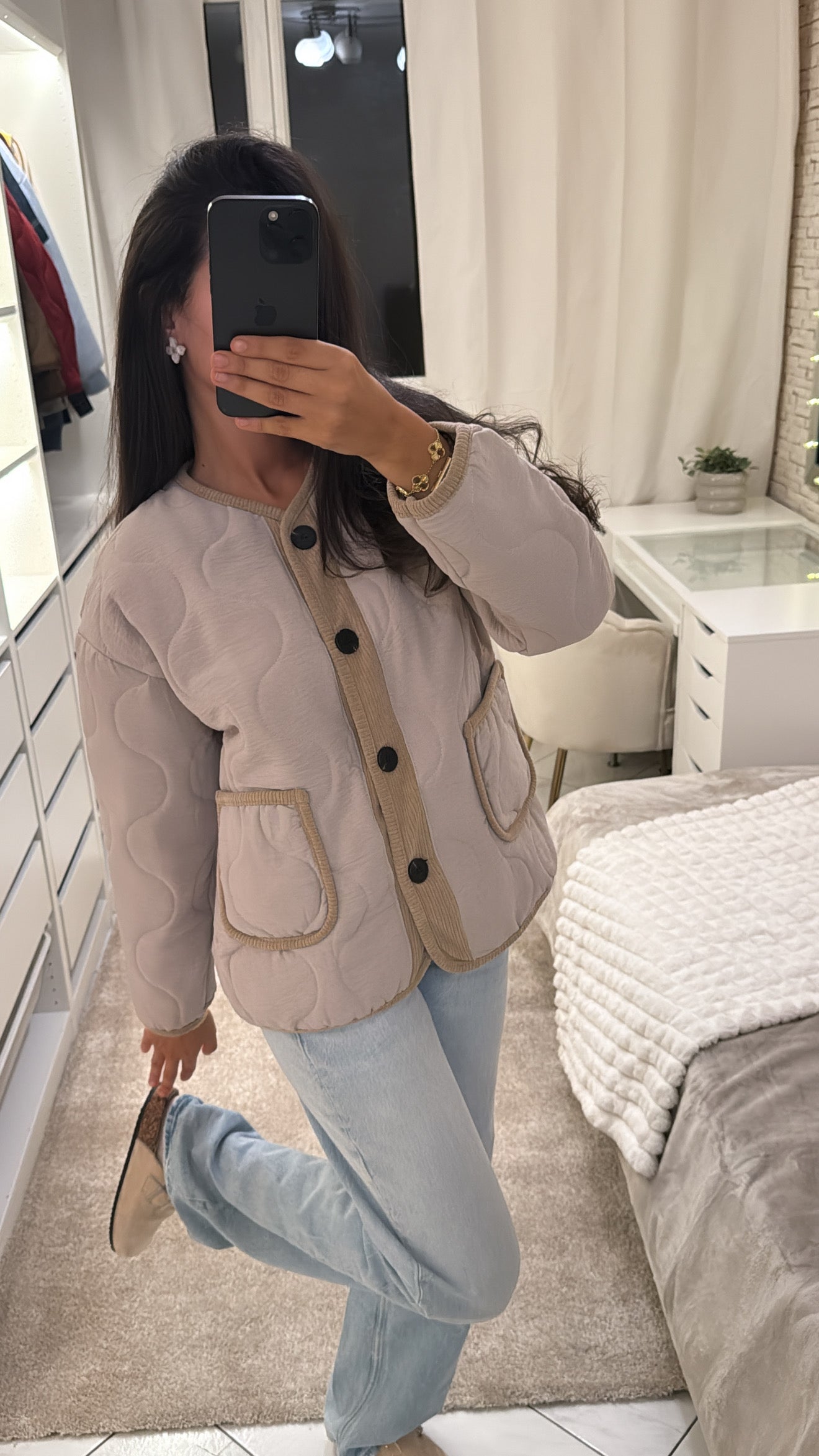 Veste matelassé beige