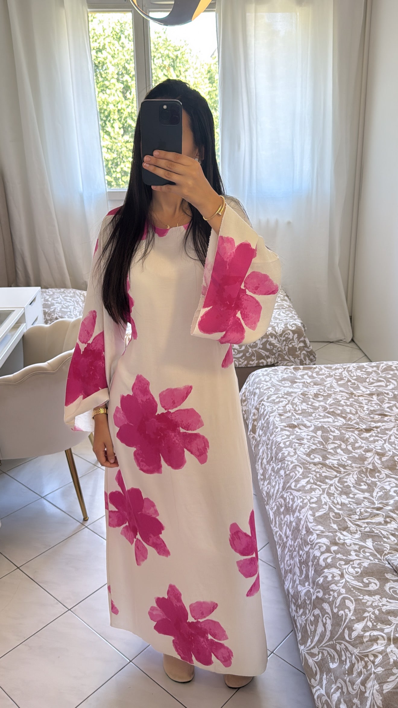 Robe fleuri rose
