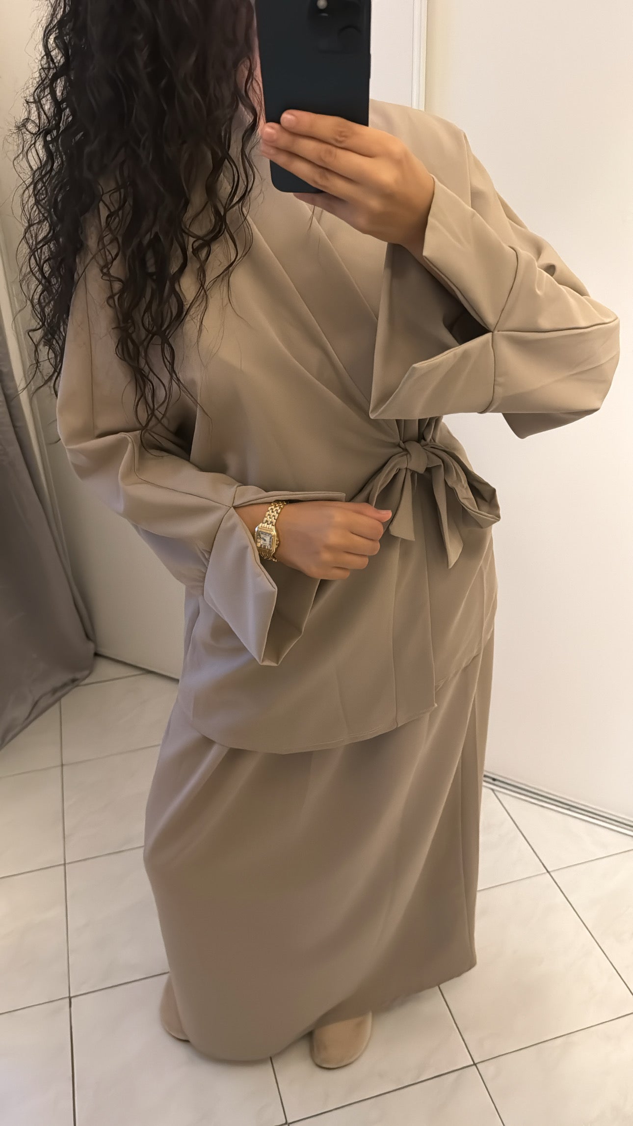 Ensemble Esma à jupe beige