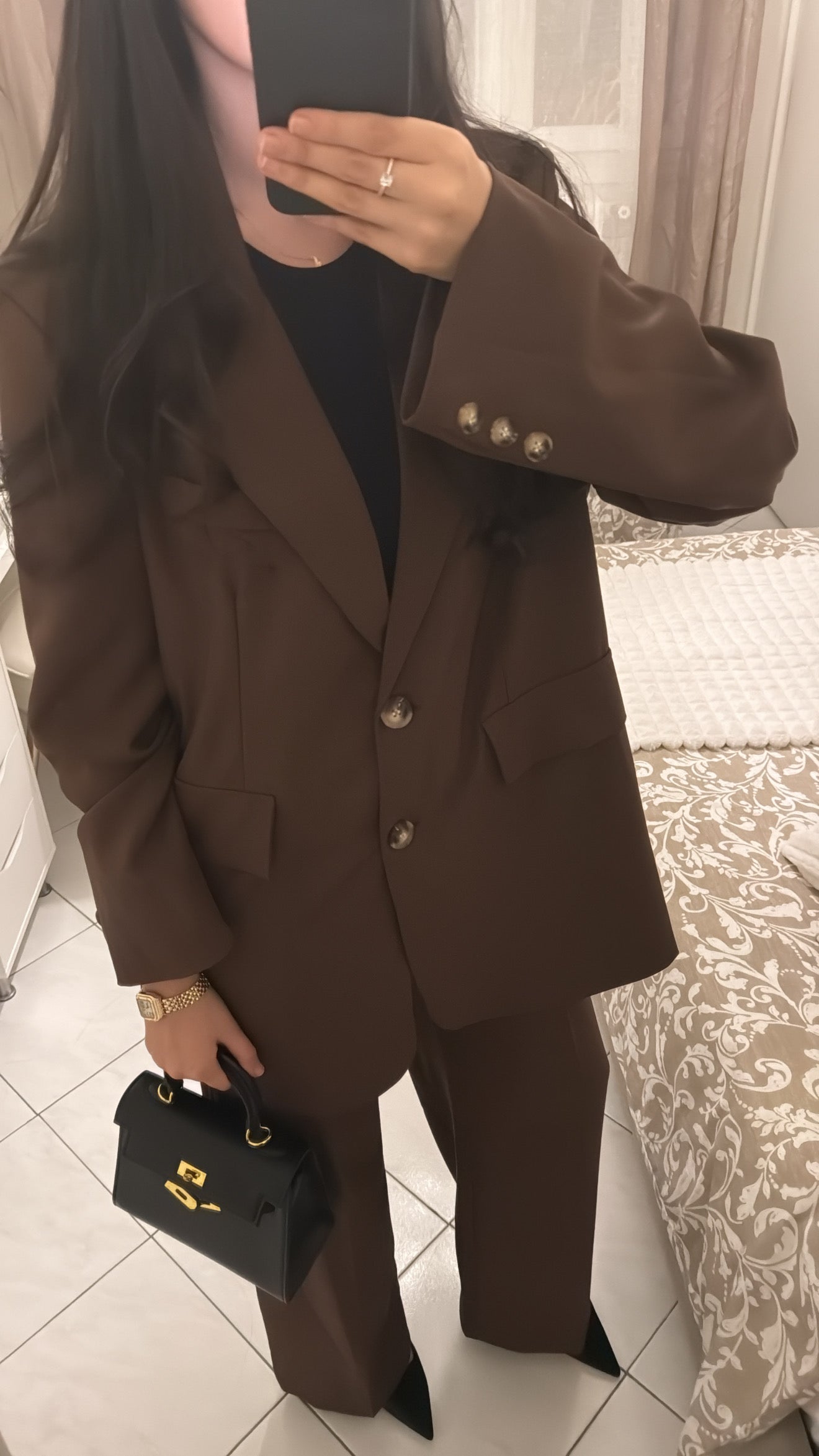 Ensemble blazer marron