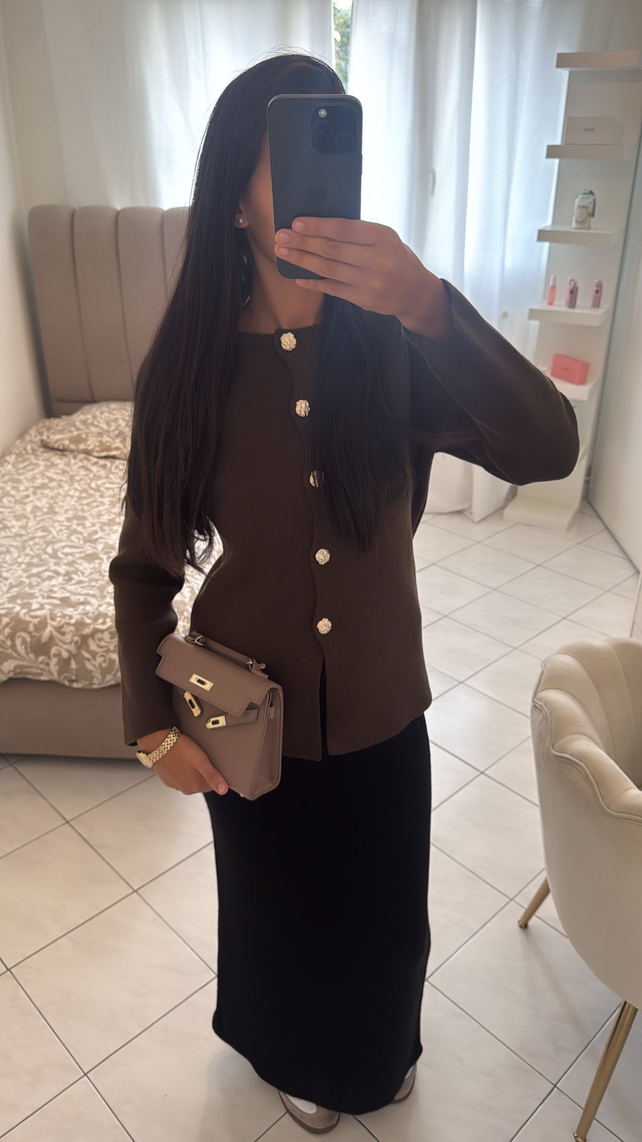 Haut symétrique marron