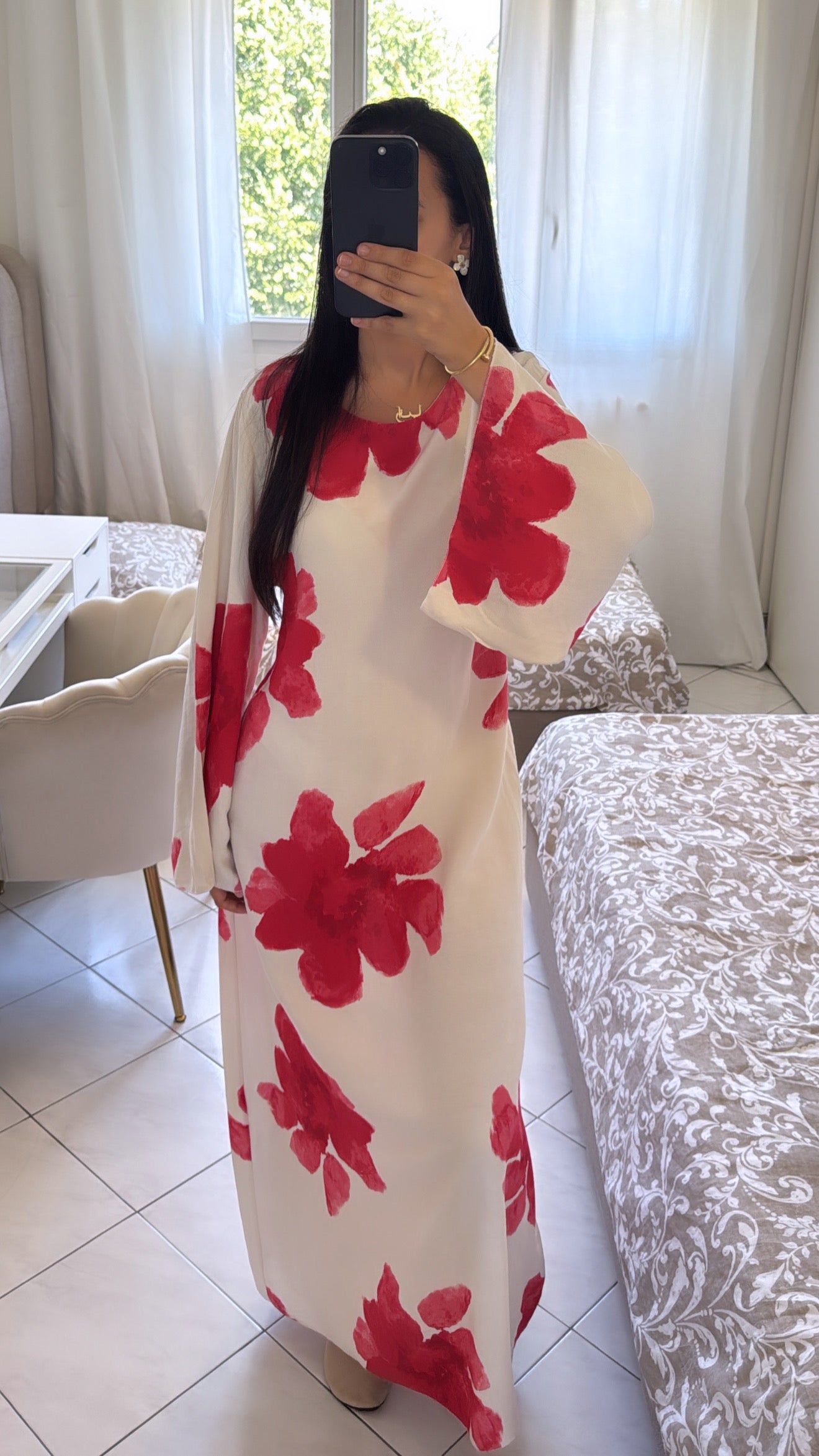 Robe fleuri rouge