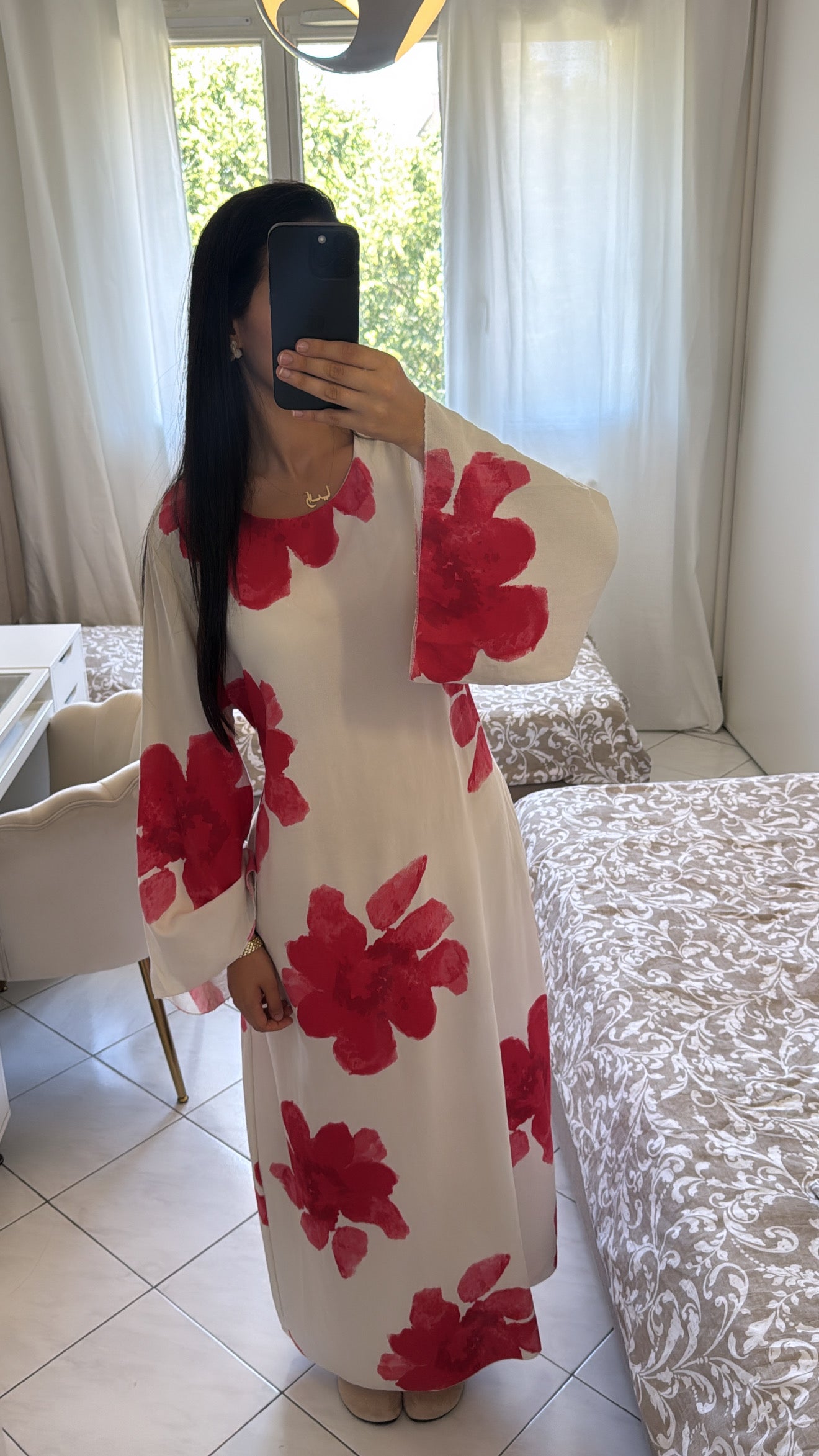 Robe fleuri rouge