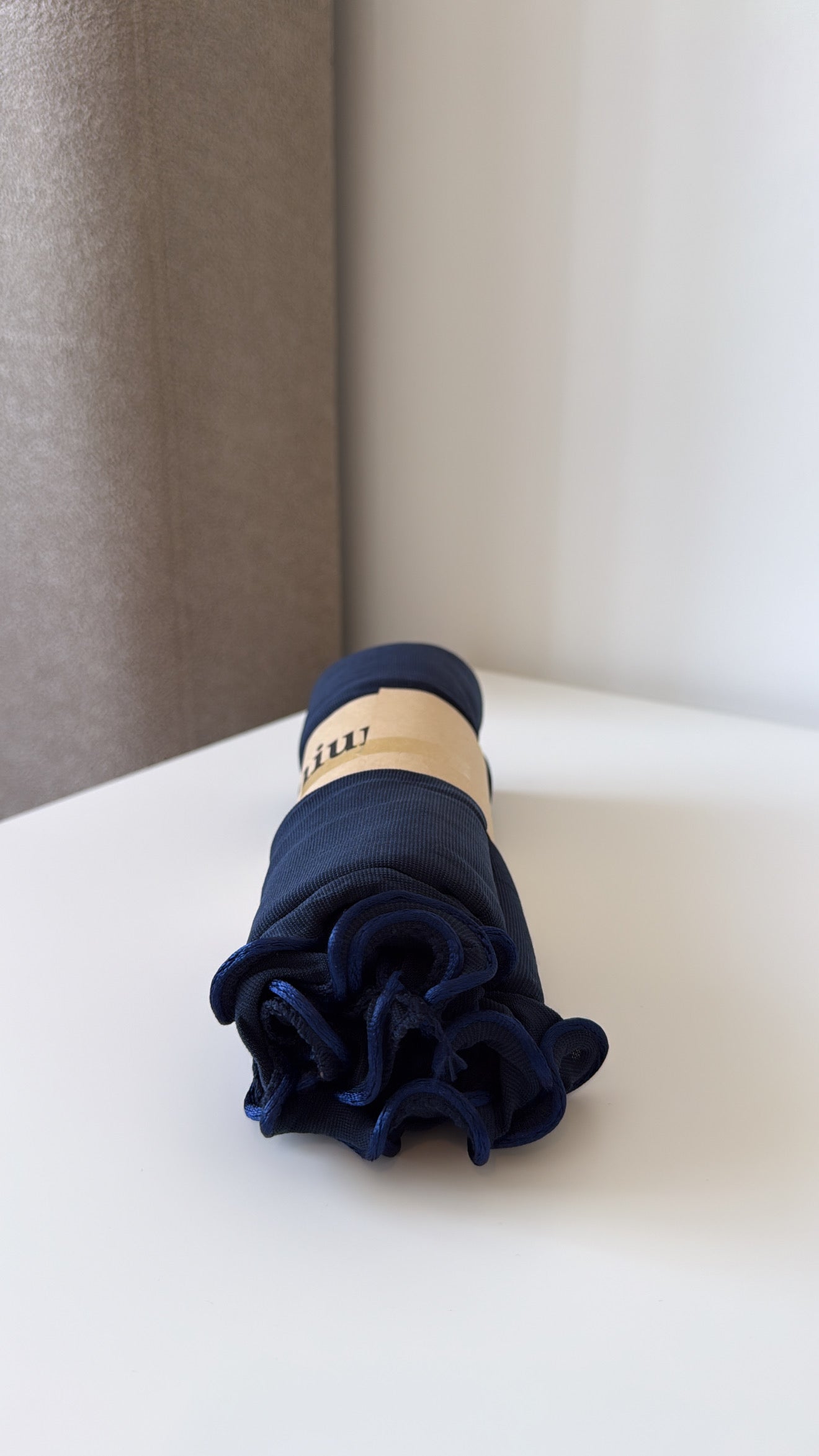 Voile jersey premium froufrou bleu marine