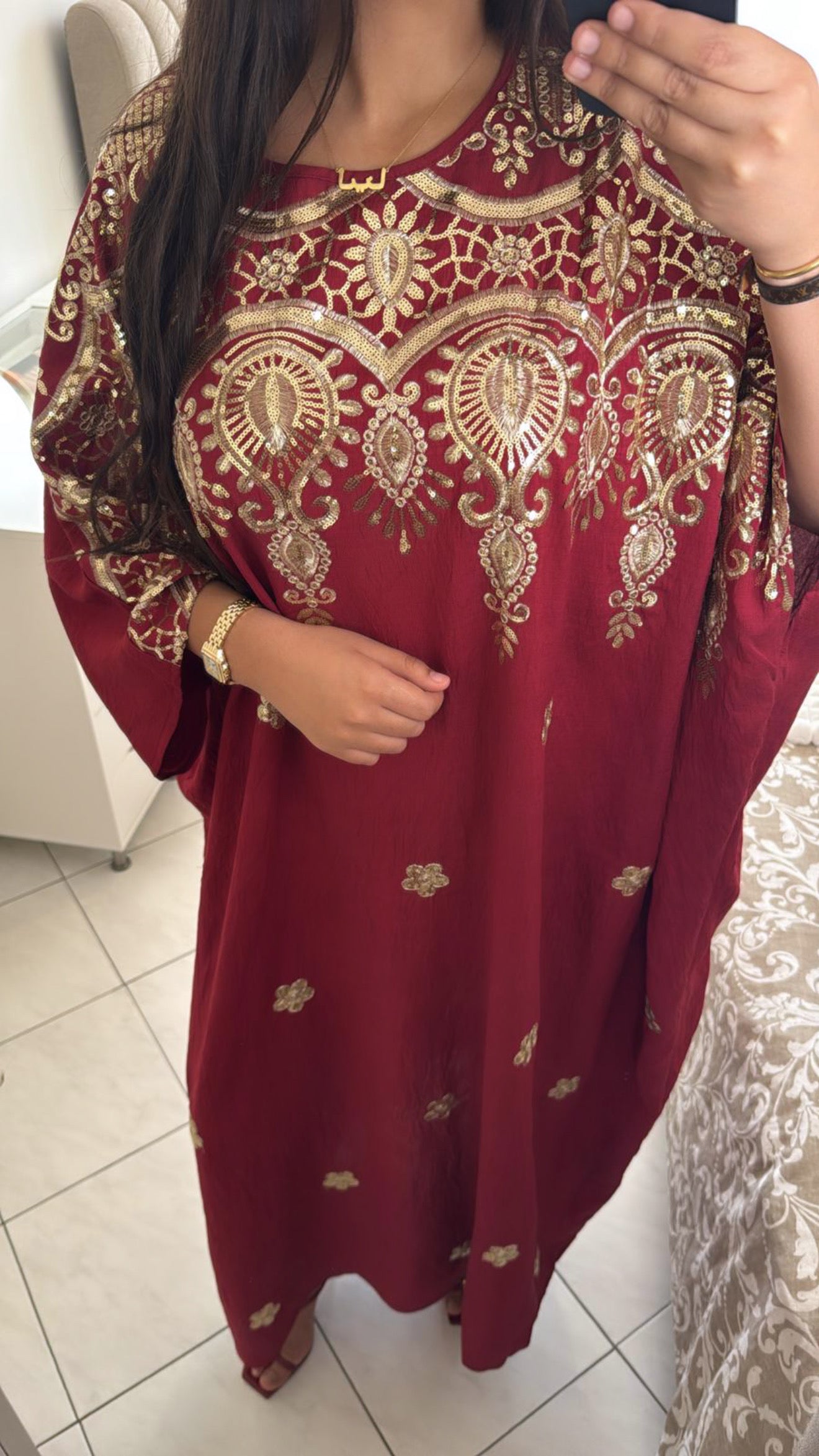 Abaya marwa rouge