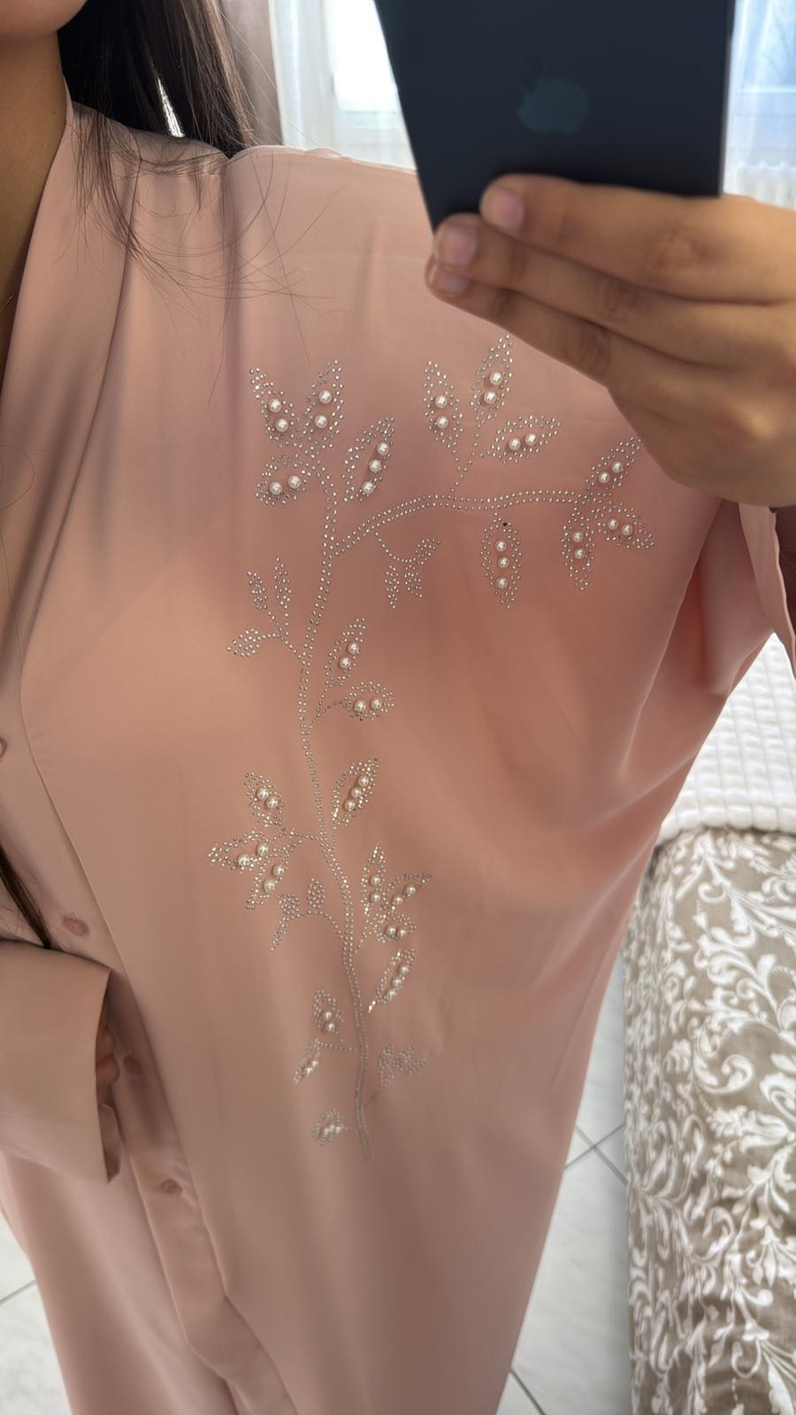 Abaya nejma rose pâle