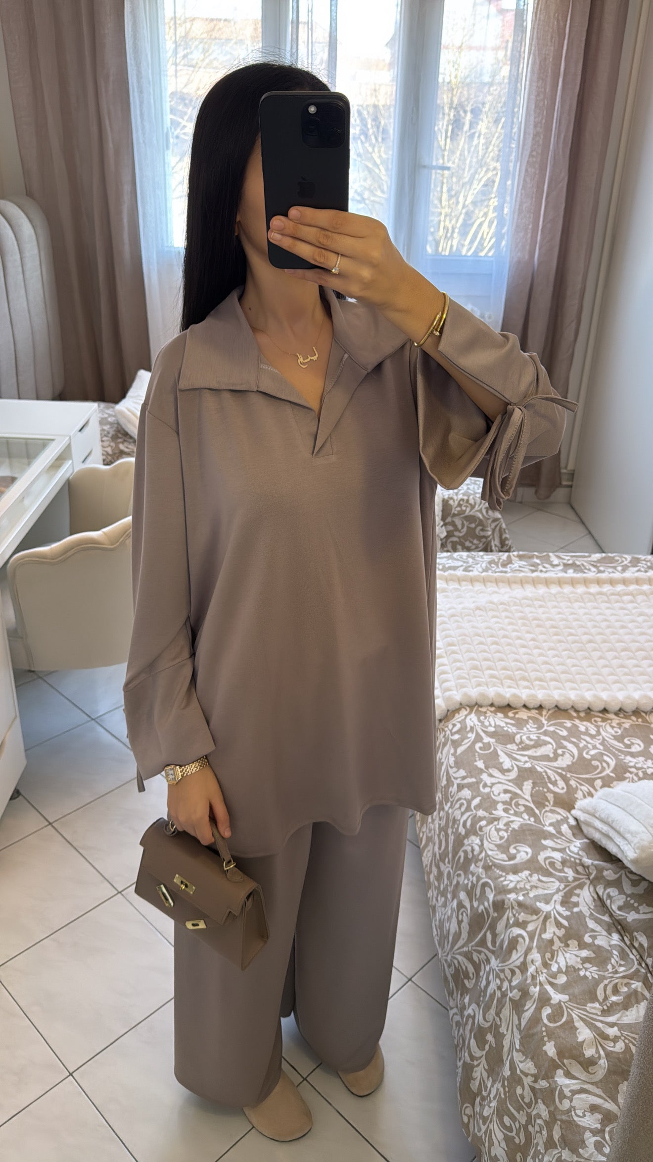 Ensemble dounia taupe