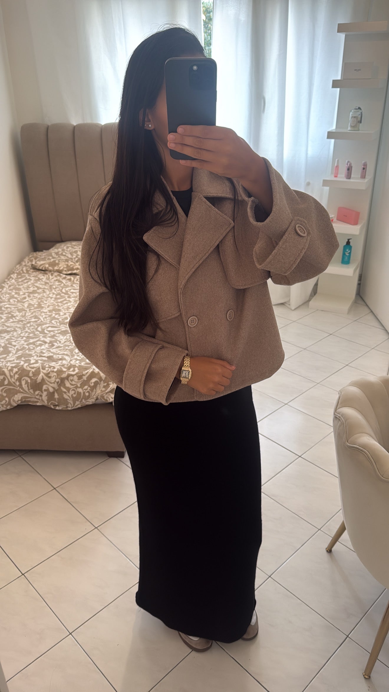 Manteau trench taupe