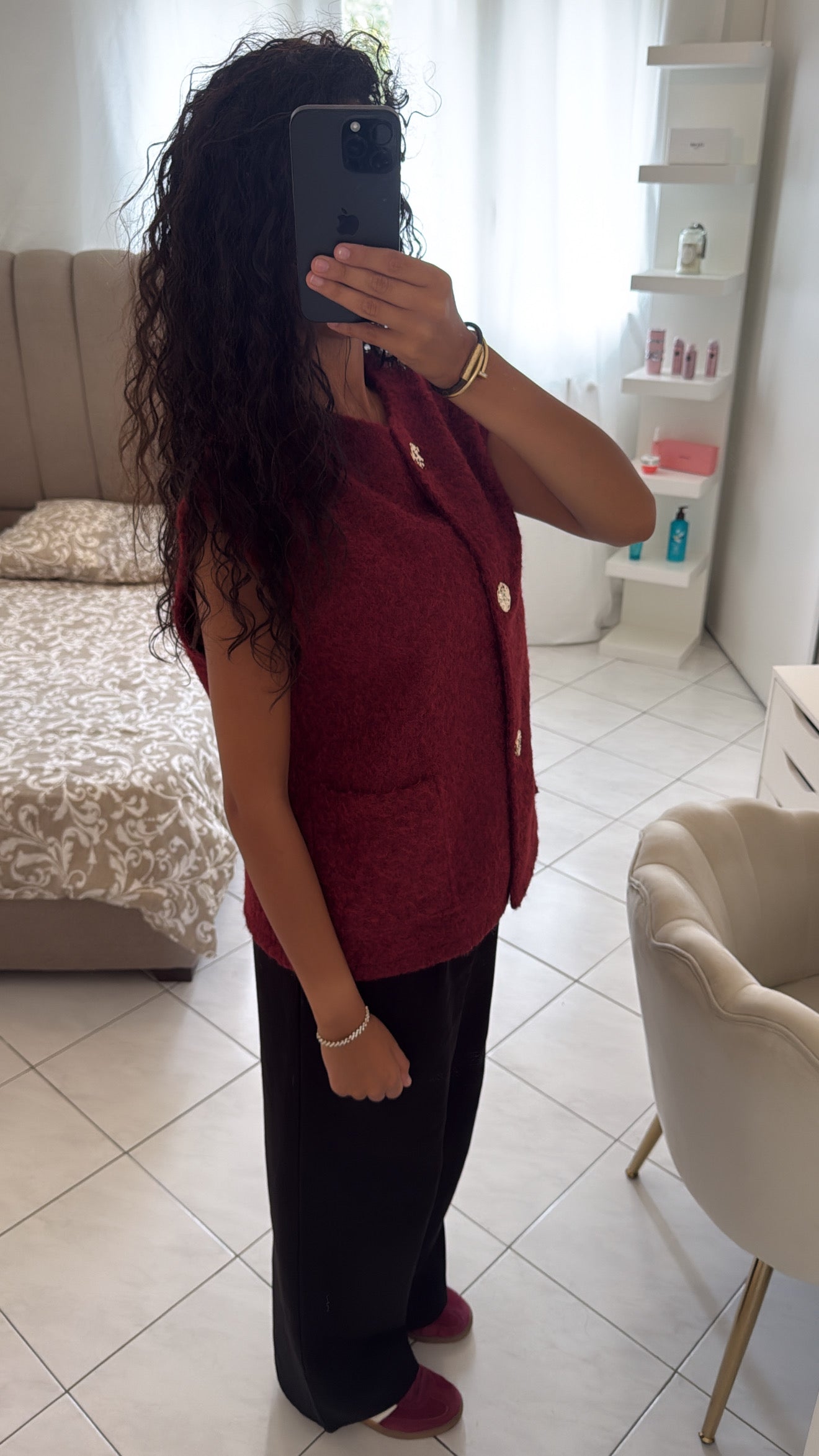 Veste sans manche bordeaux