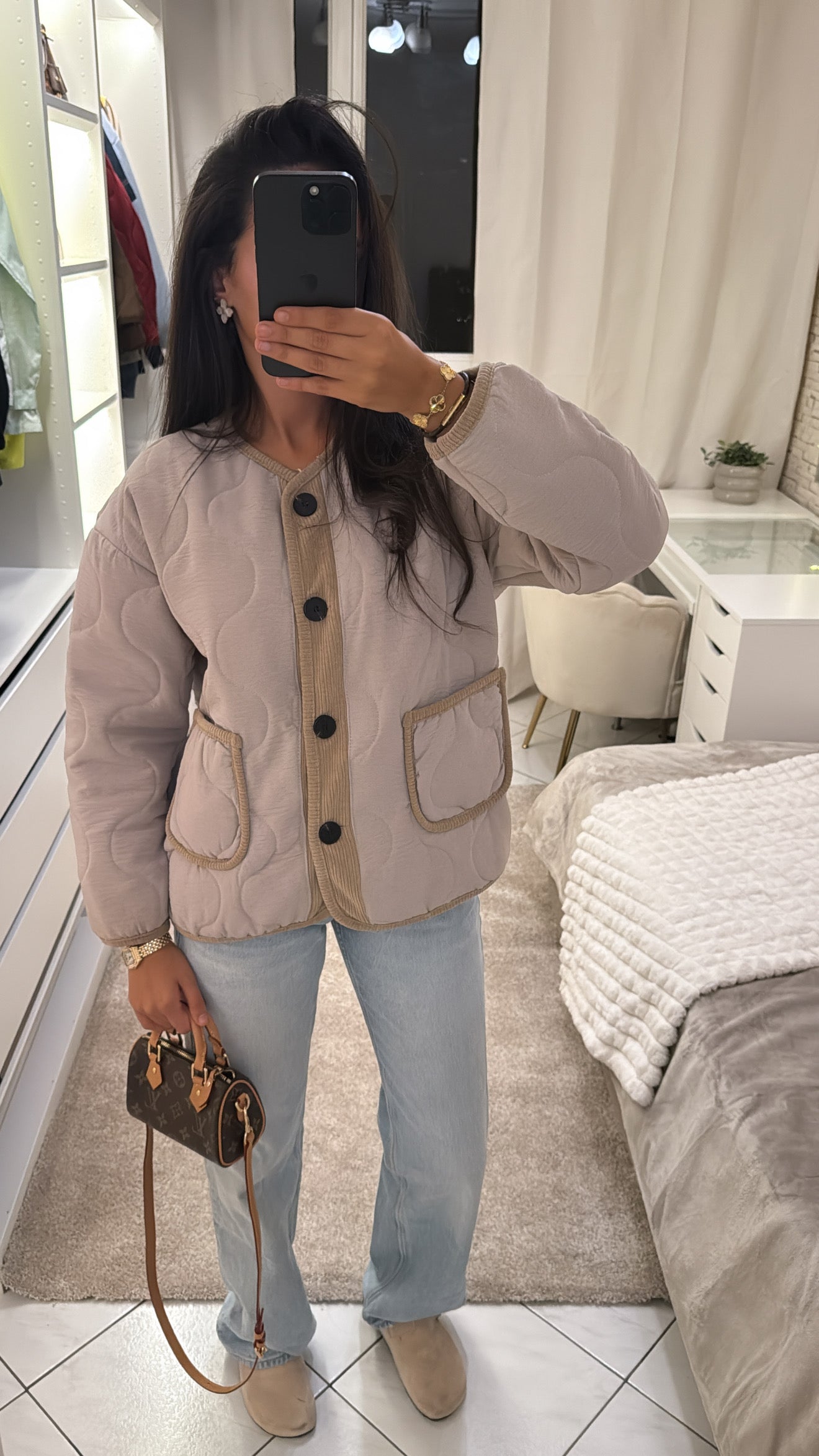 Veste matelassé beige