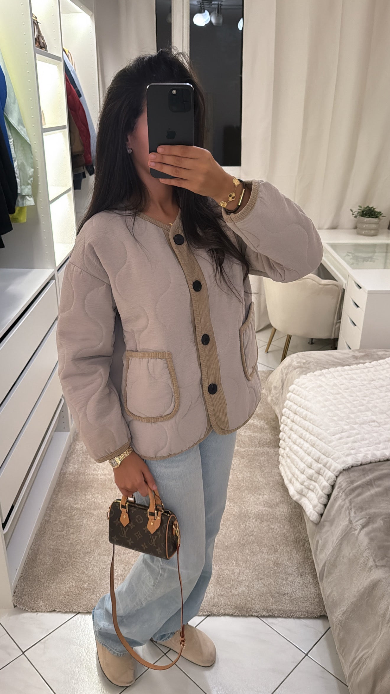 Veste matelassé beige