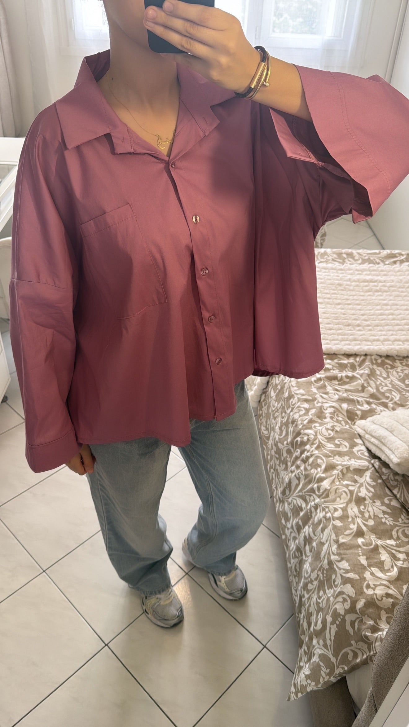 Chemise large rose