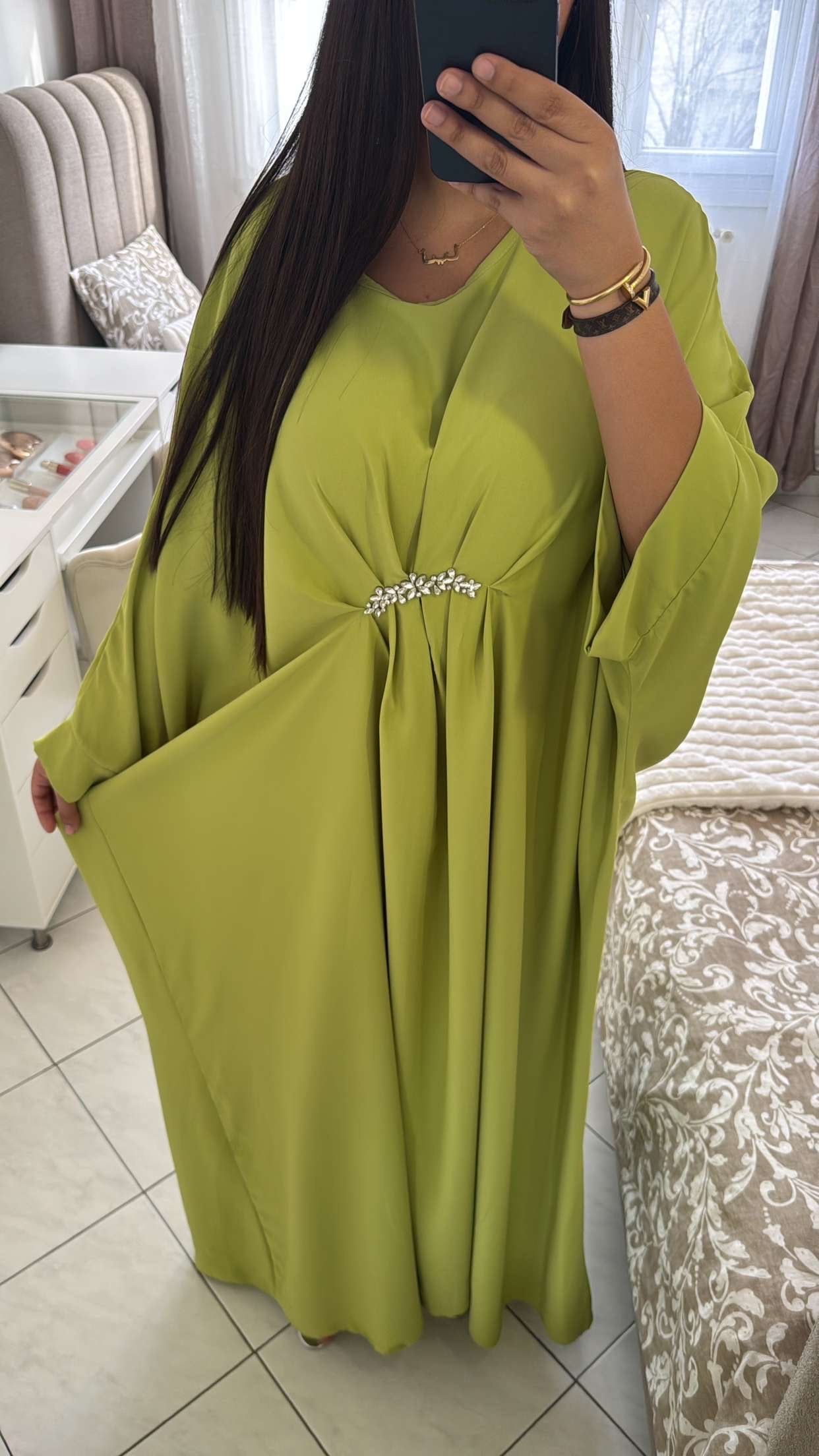 Abaya maryam vert