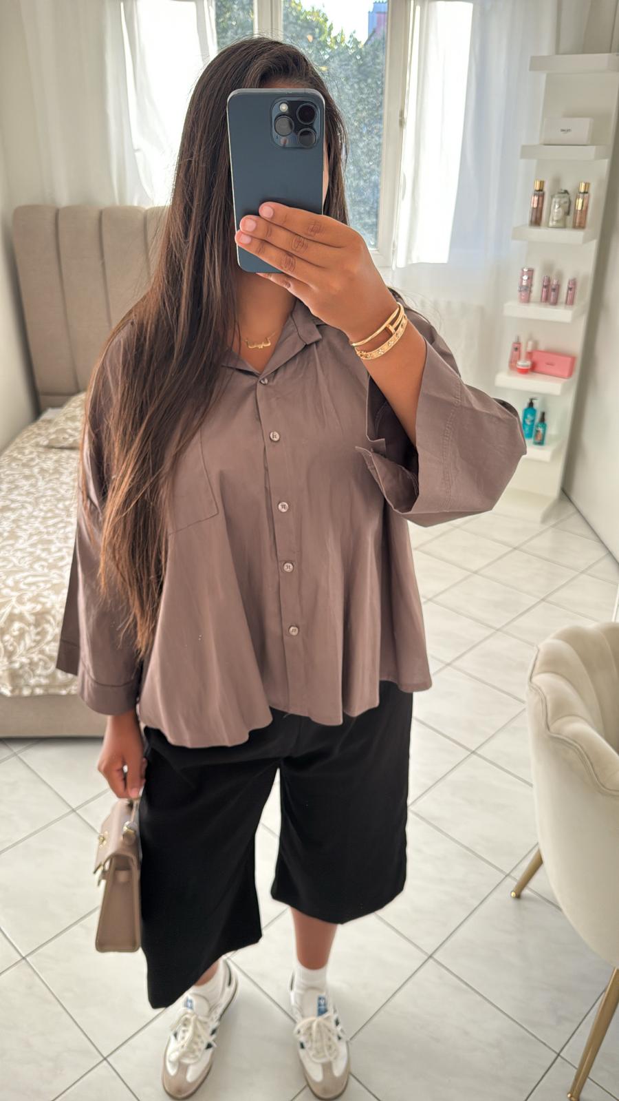 Chemise large marron