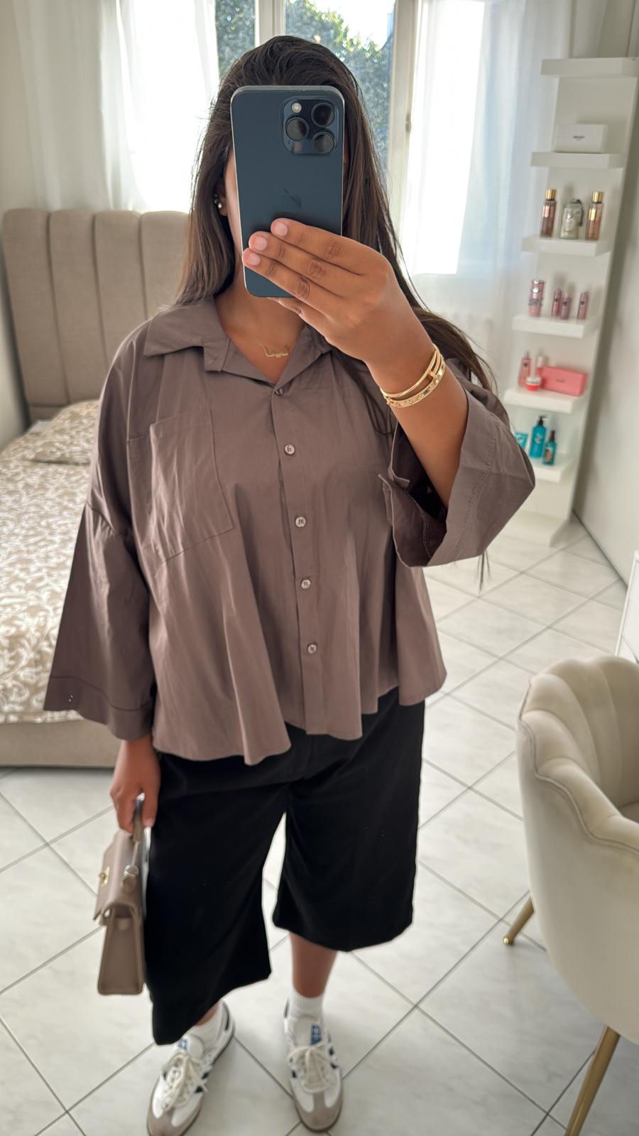 Chemise large marron