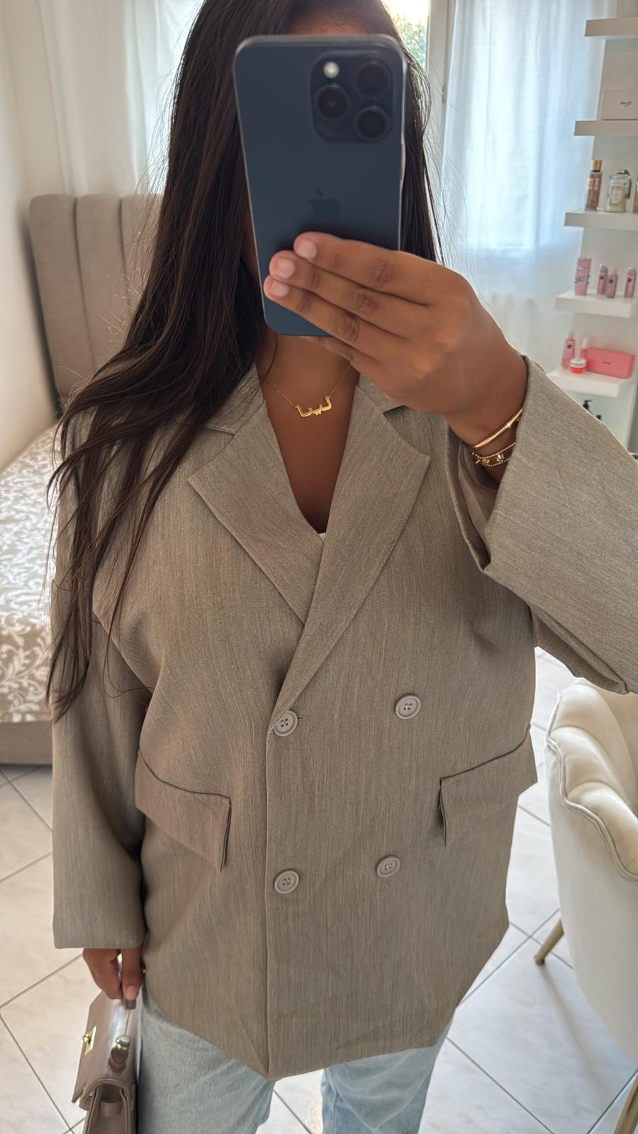 Blazer oversize taupe clair