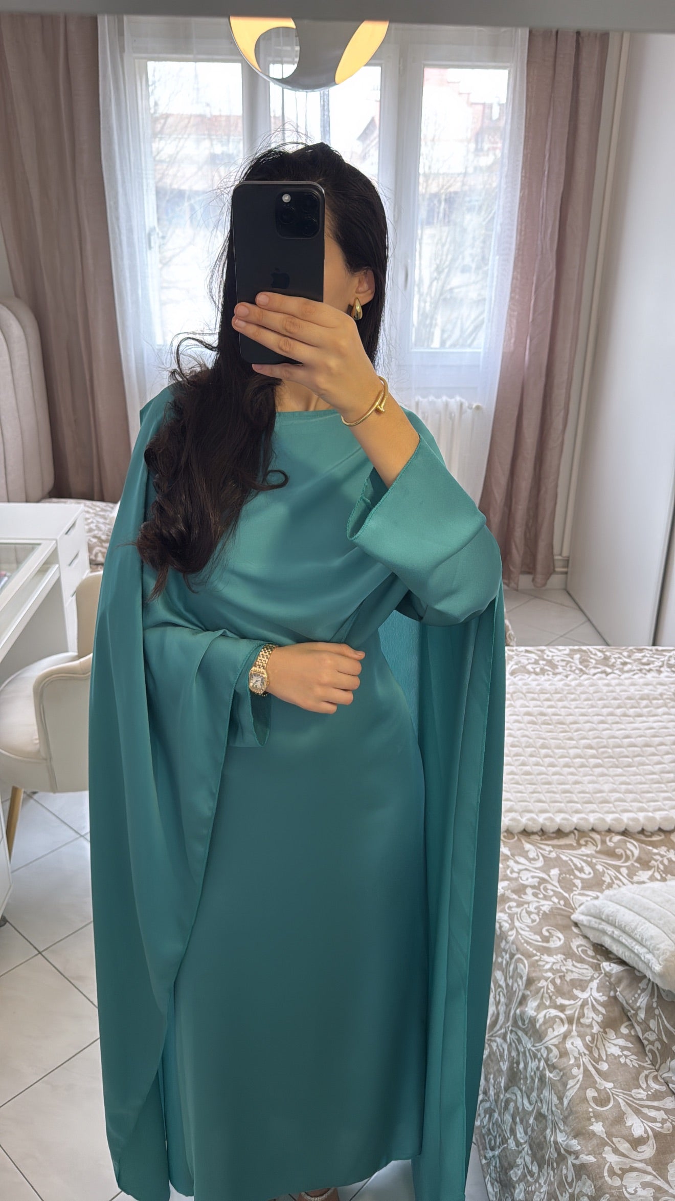 Abaya Jasmine bleu ciel
