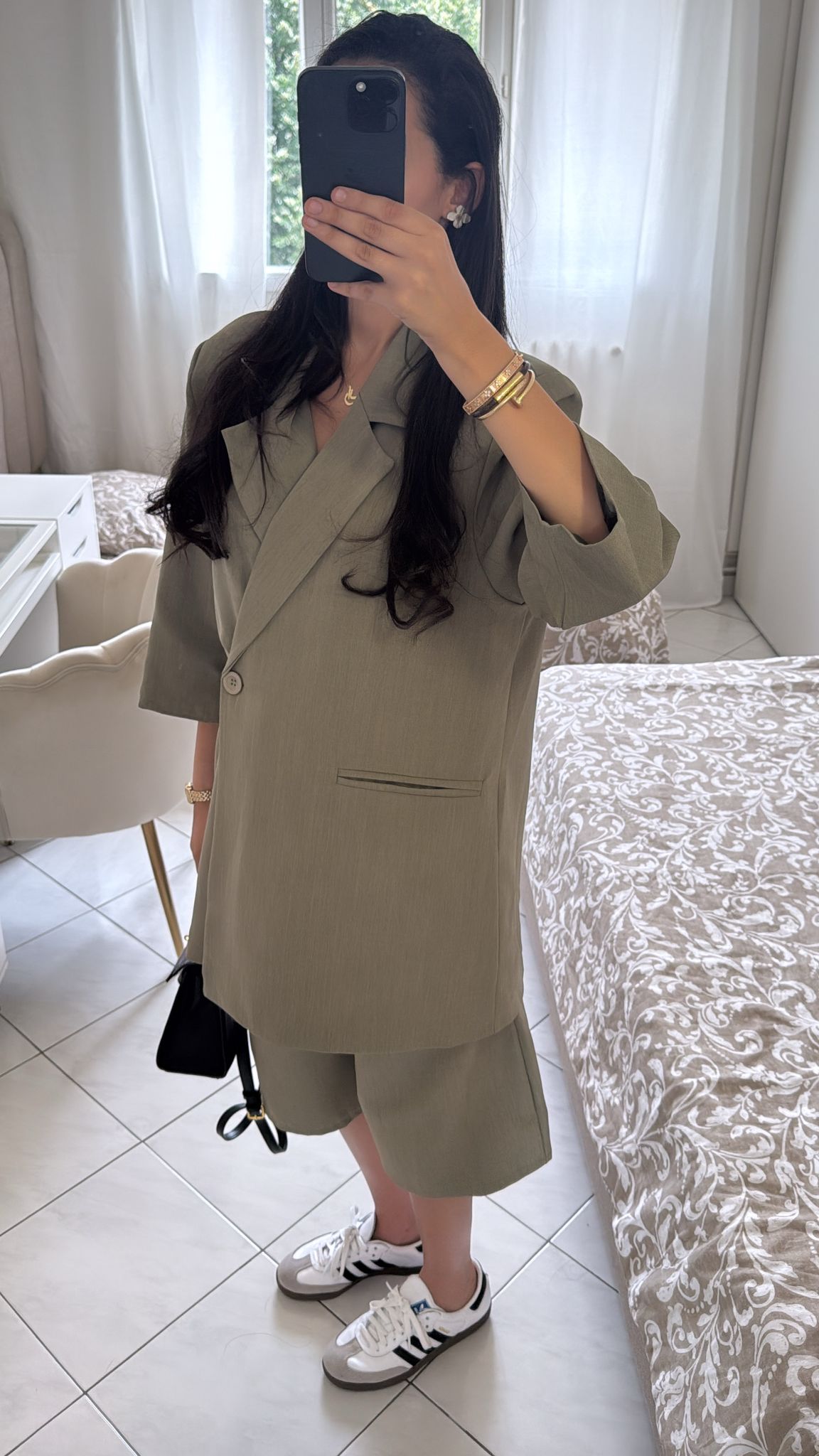 Ensemble bermuda vert kaki