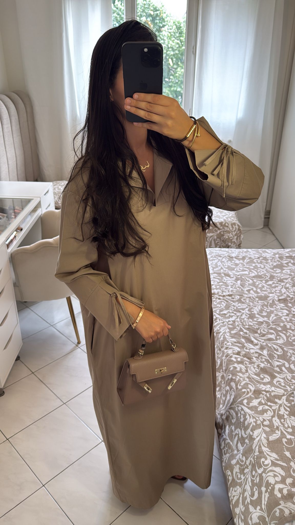 Robe chaima taupe