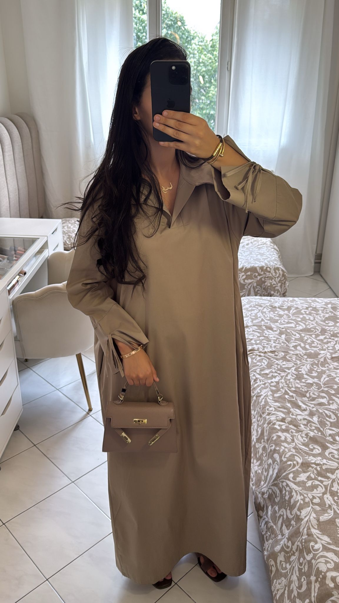 Robe chaima taupe