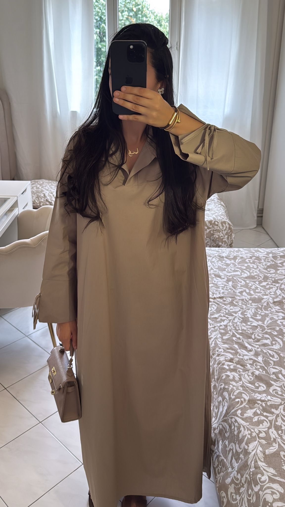 Robe chaima taupe