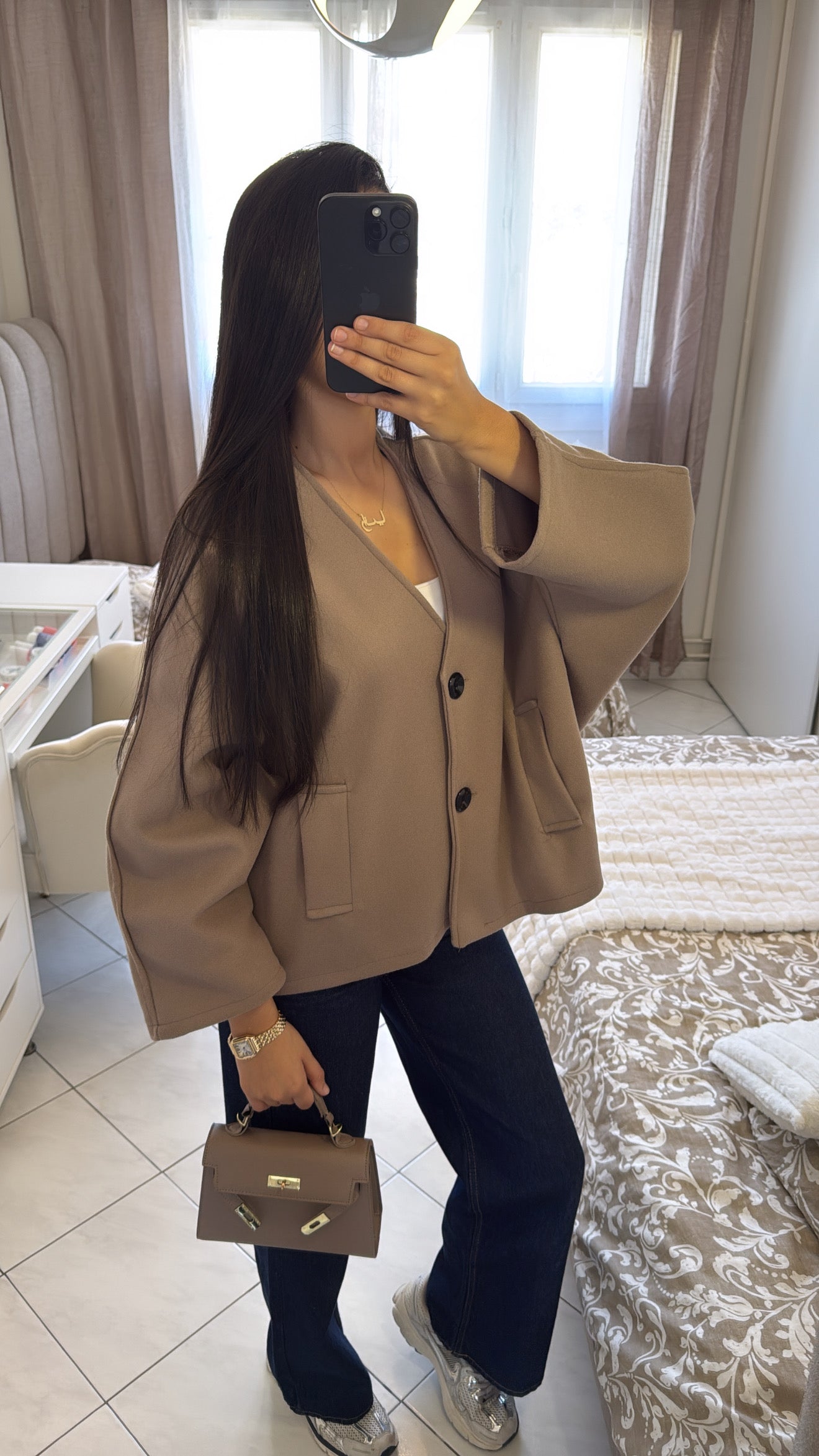 Veste safya taupe