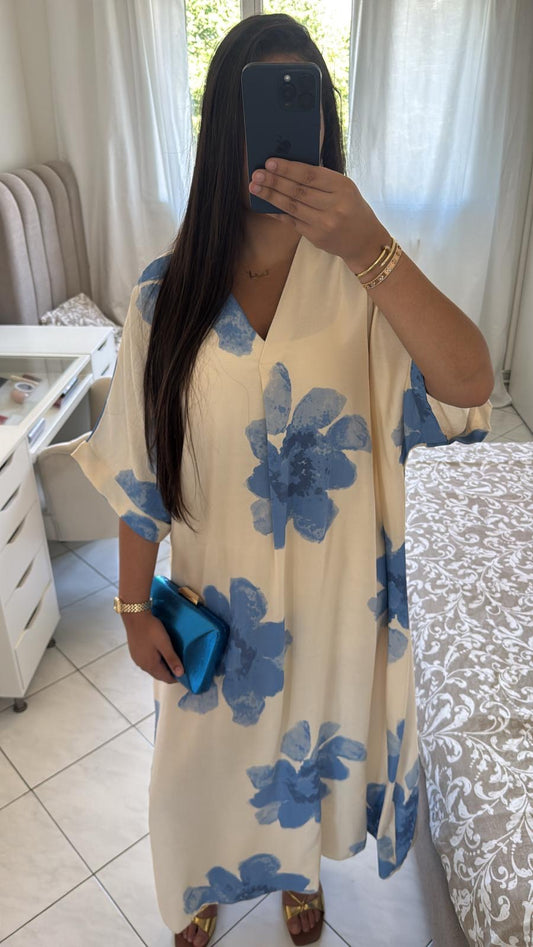 Robe floral bleu