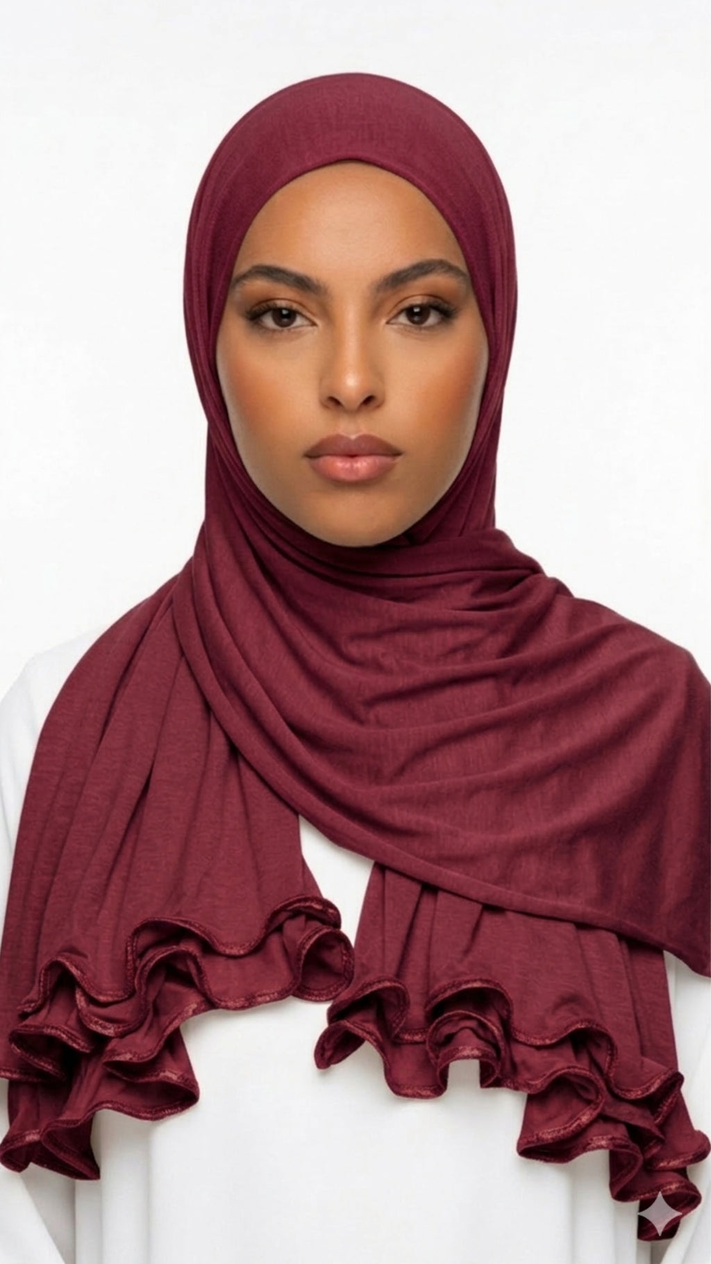 Voile jersey froufrou bordeaux