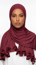 Voile jersey froufrou bordeaux