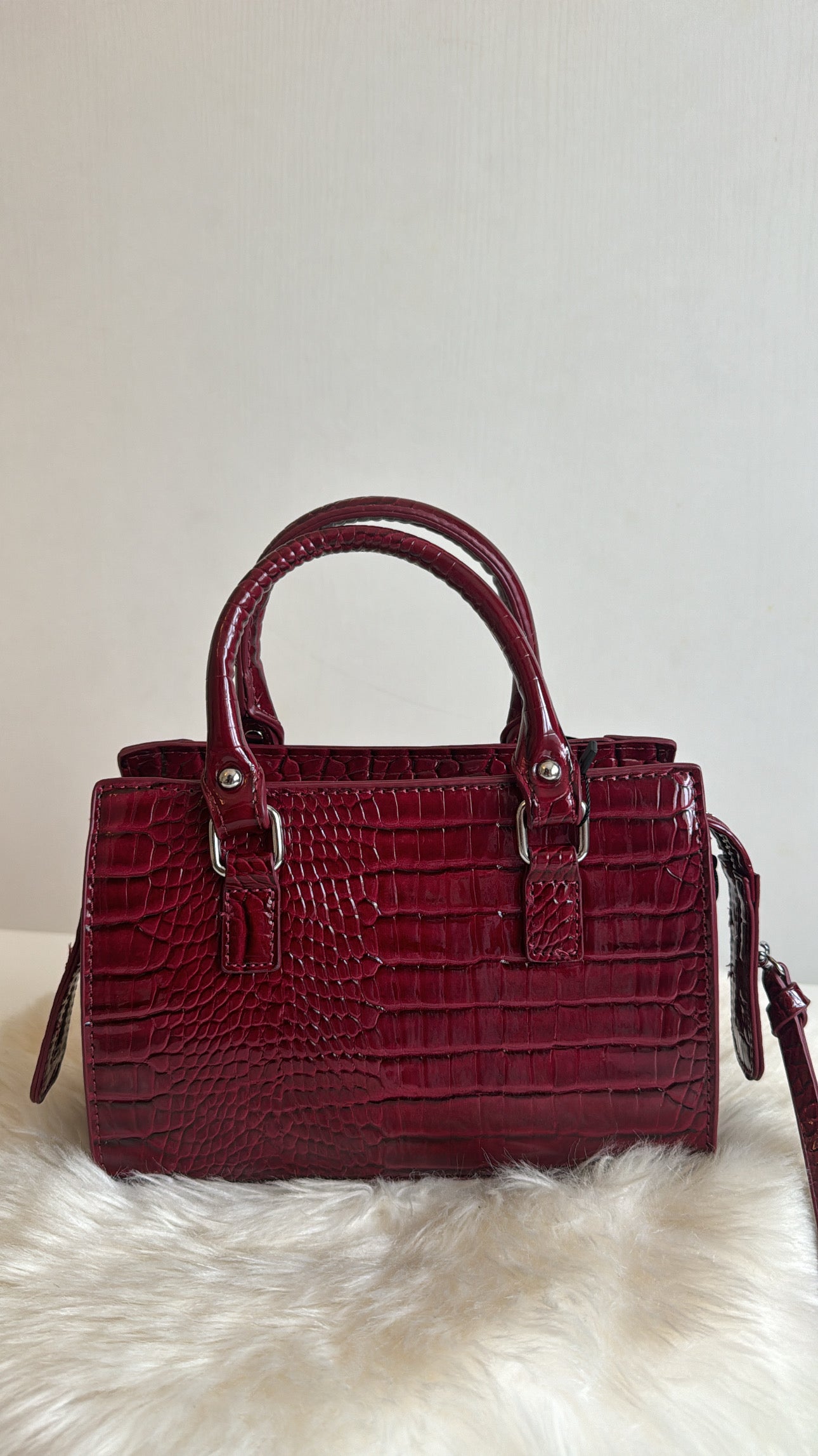 Sac croco bordeaux