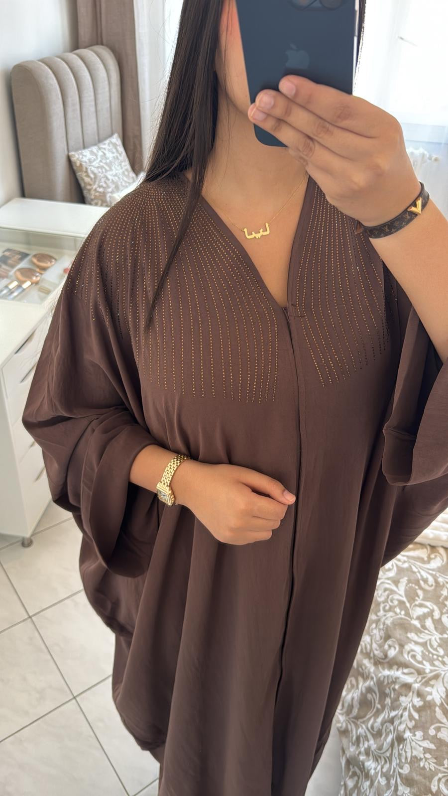 Abaya dubaï marron