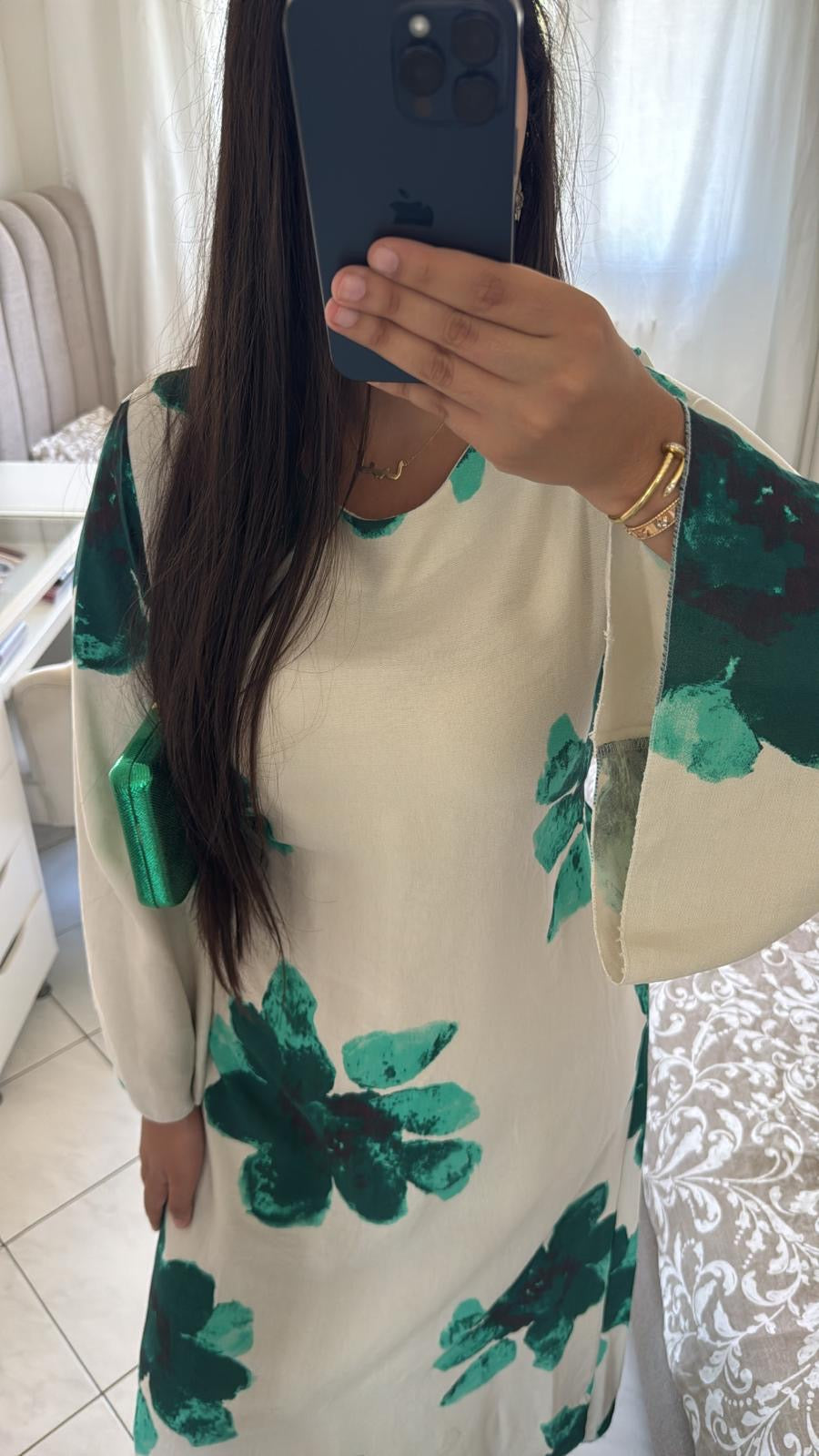 Robe fleuri verte