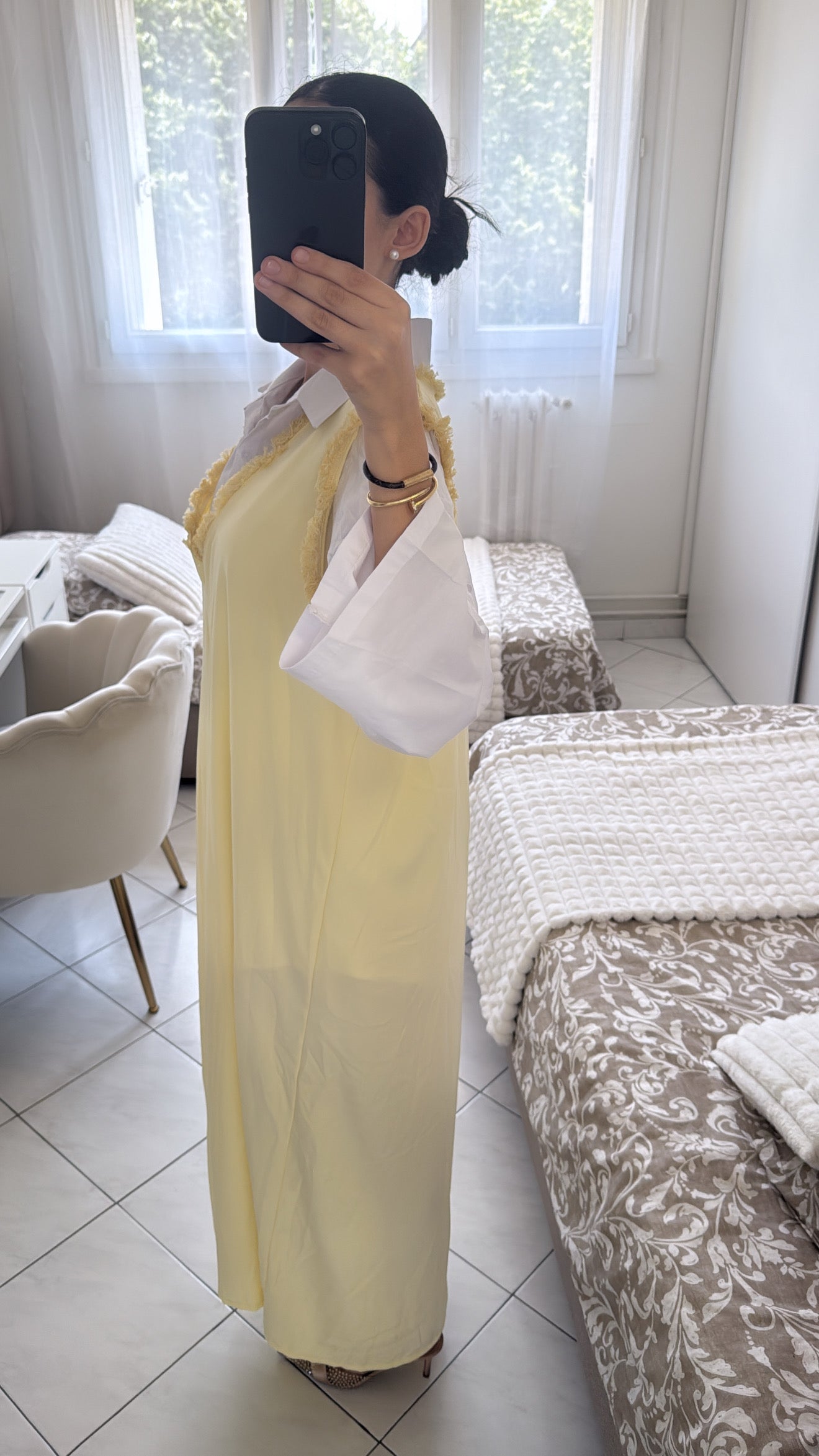 Robe chemise jaune
