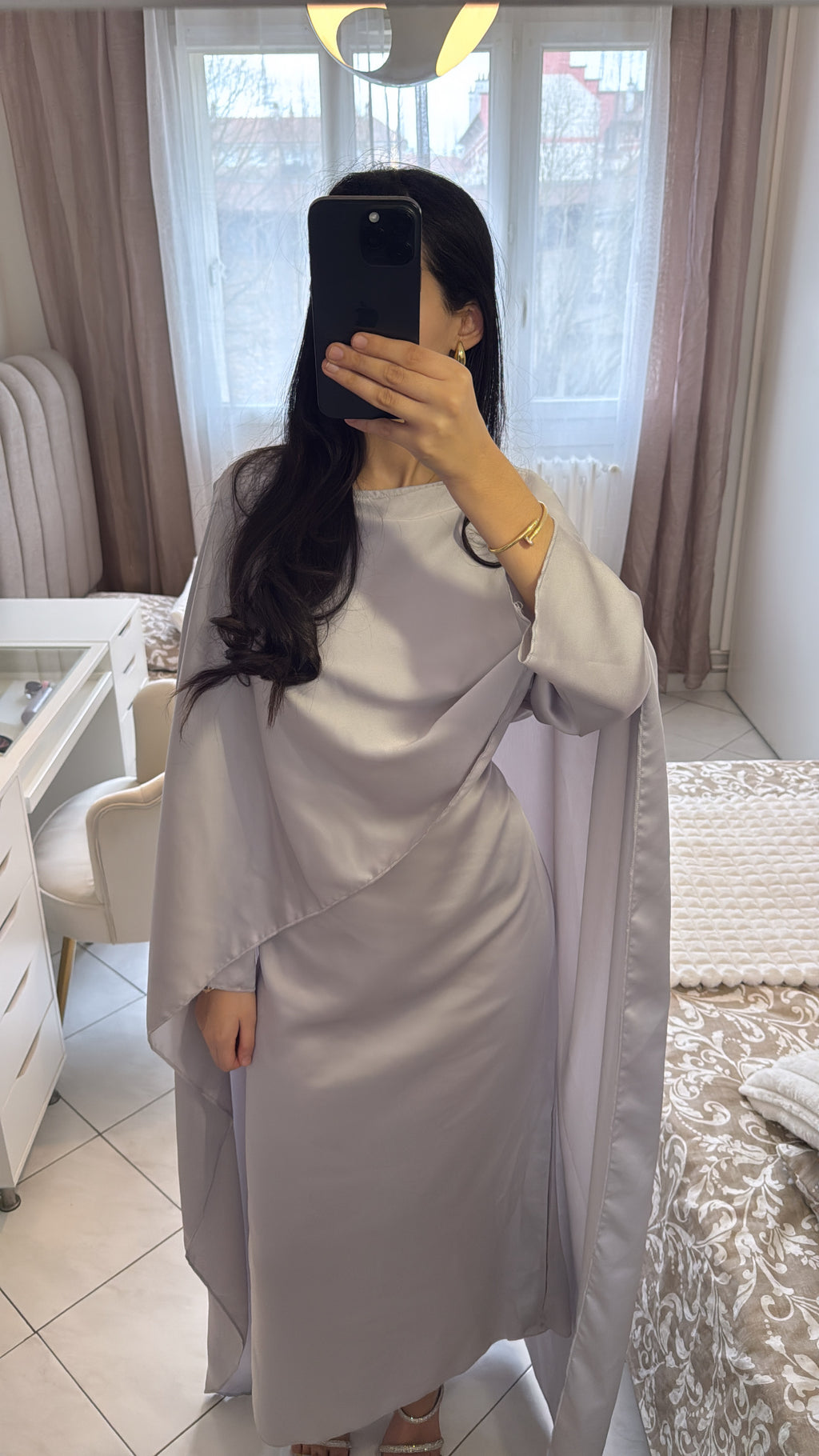 Abaya Jasmine gris clair