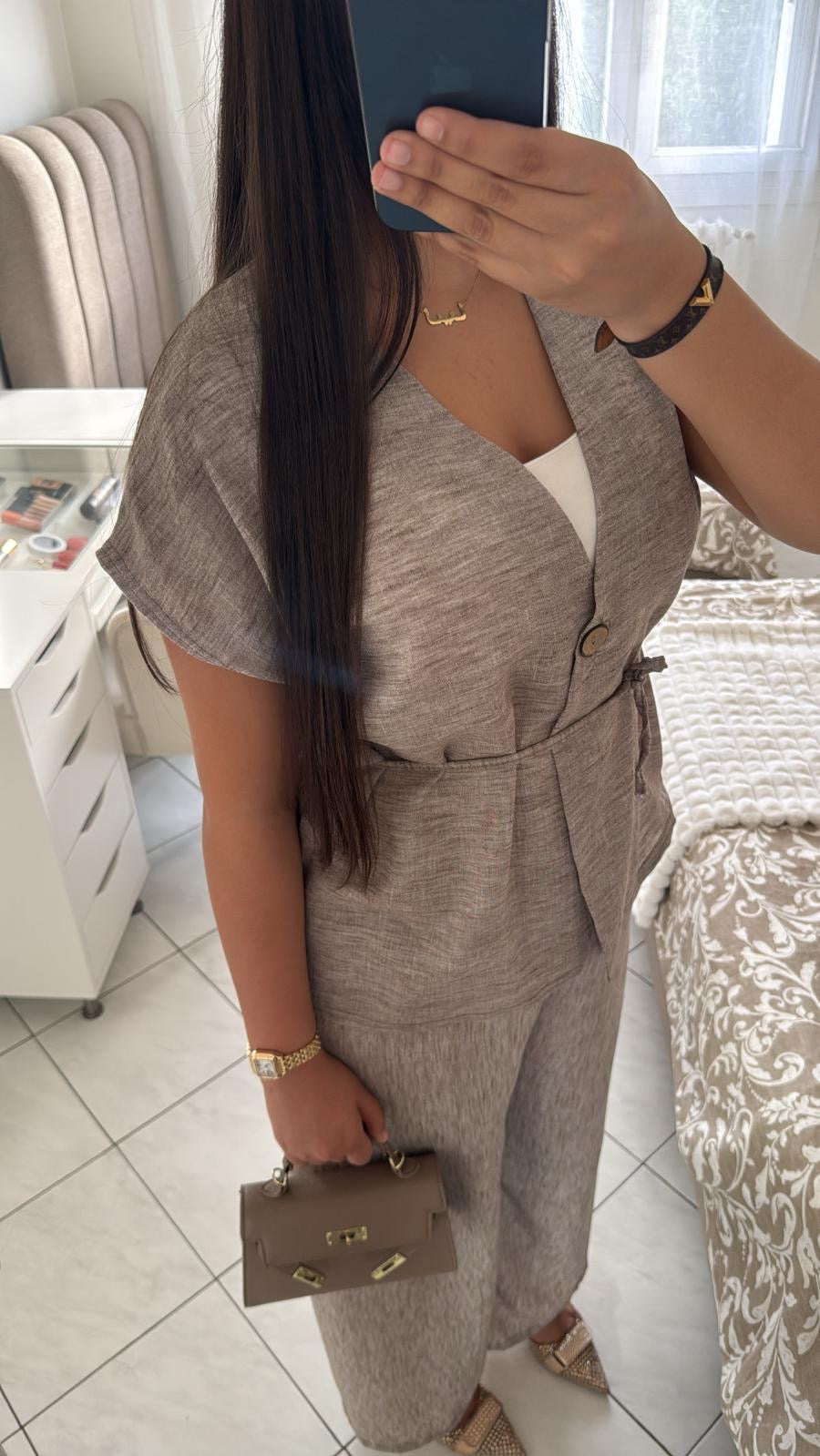 Ensemble layan taupe