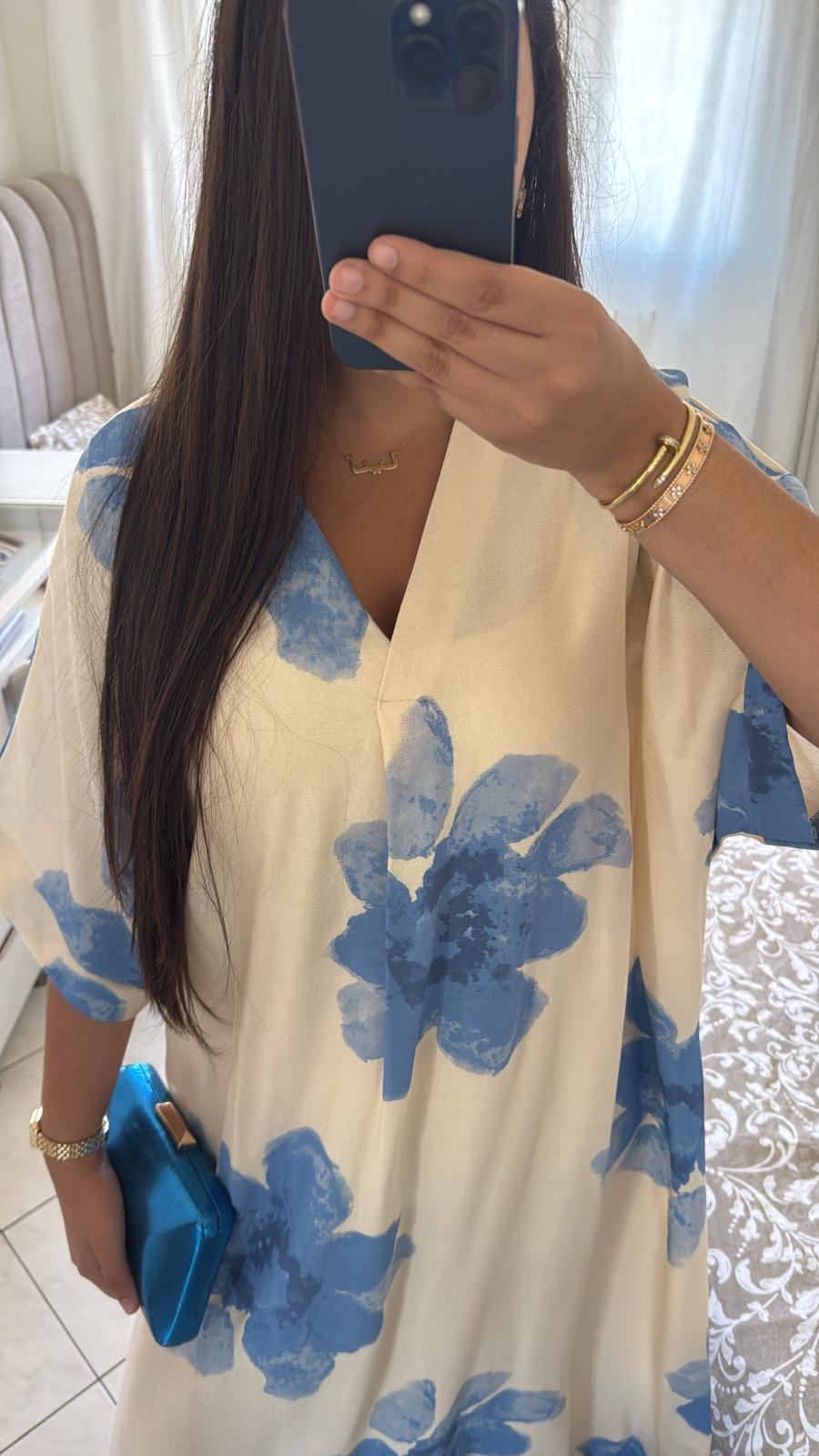 Robe floral bleu