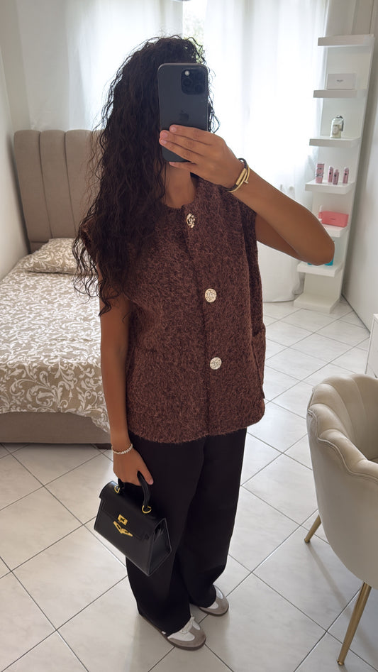 Veste sans manche marron