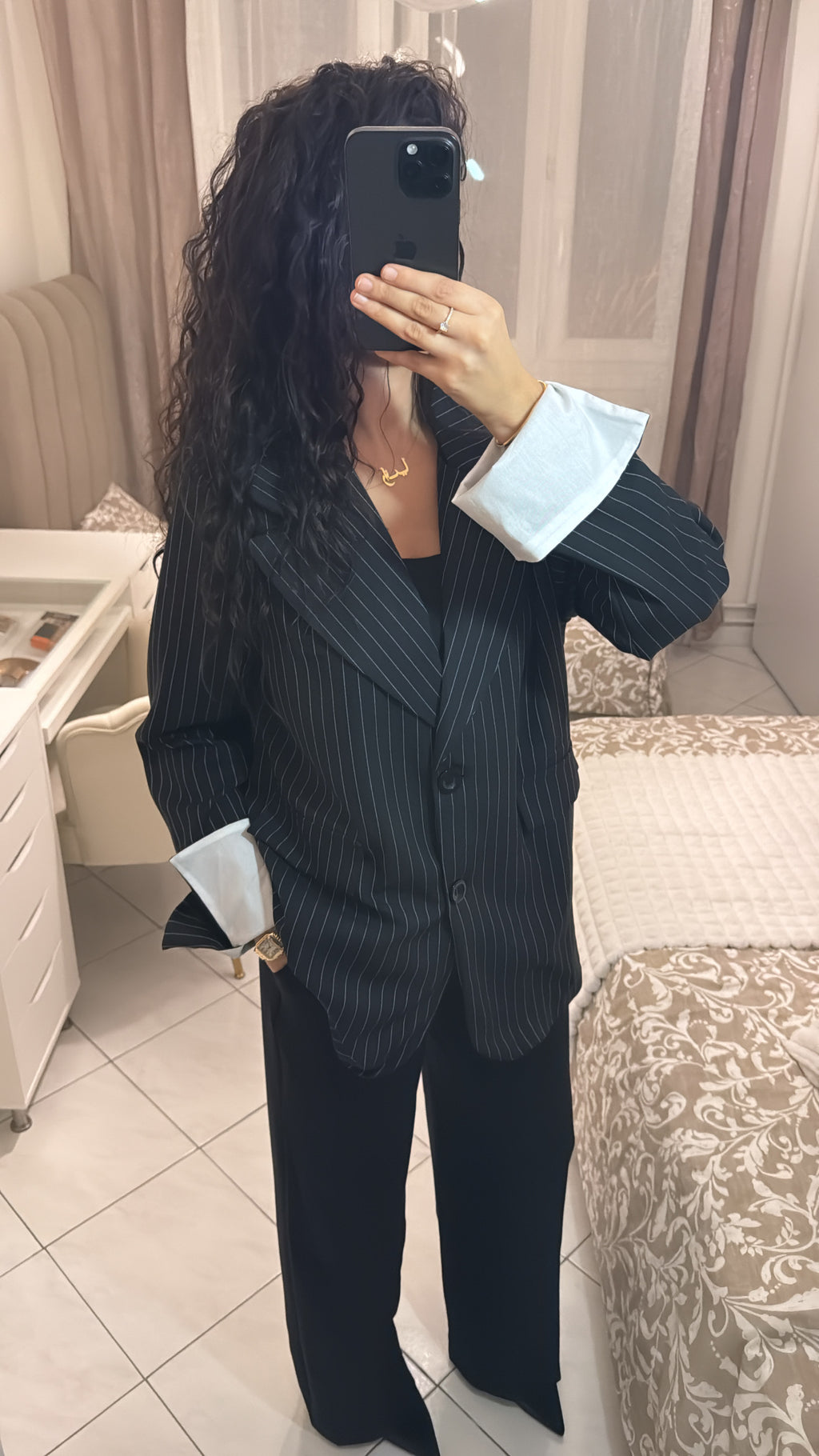 Blazer à rayure noir