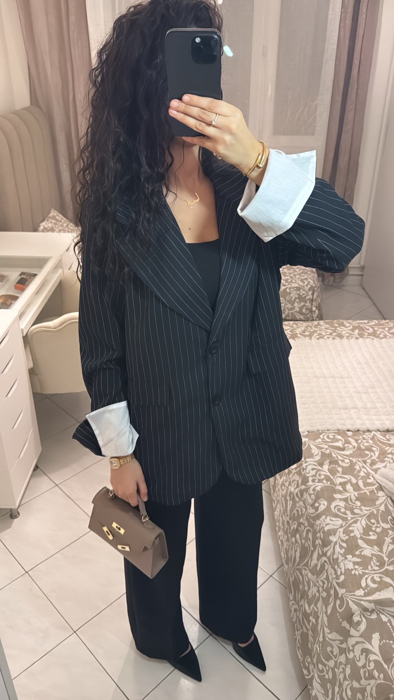 Blazer à rayure noir