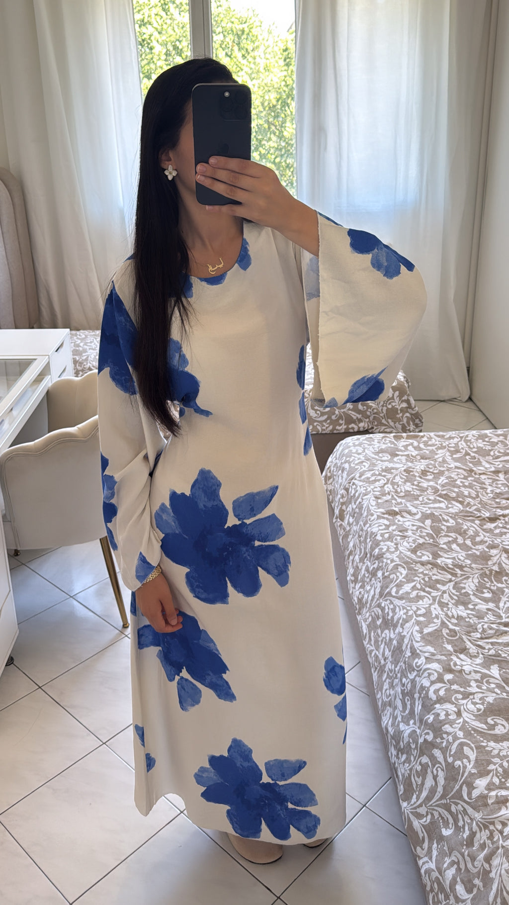 Robe fleuri bleu