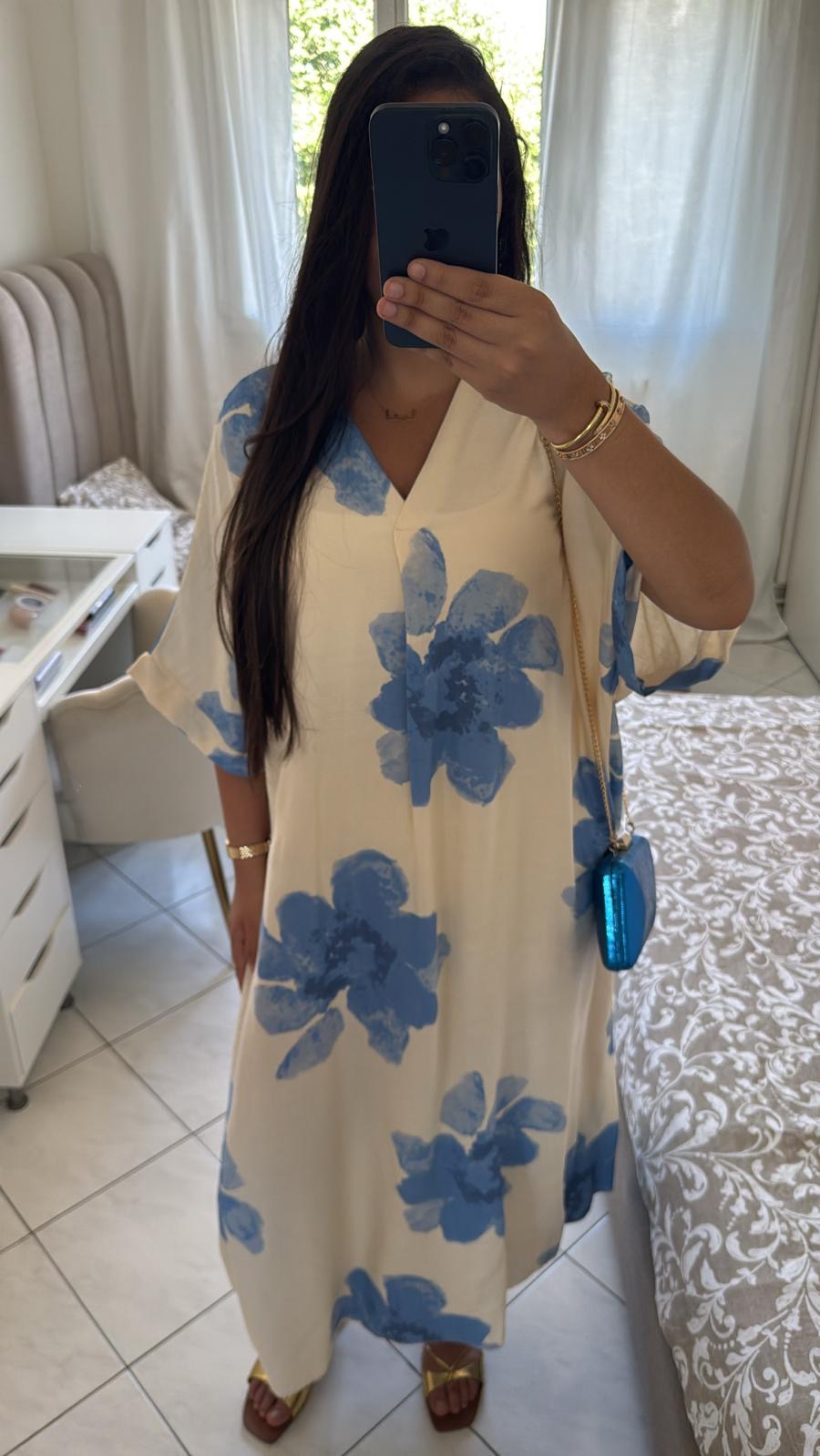 Robe floral bleu