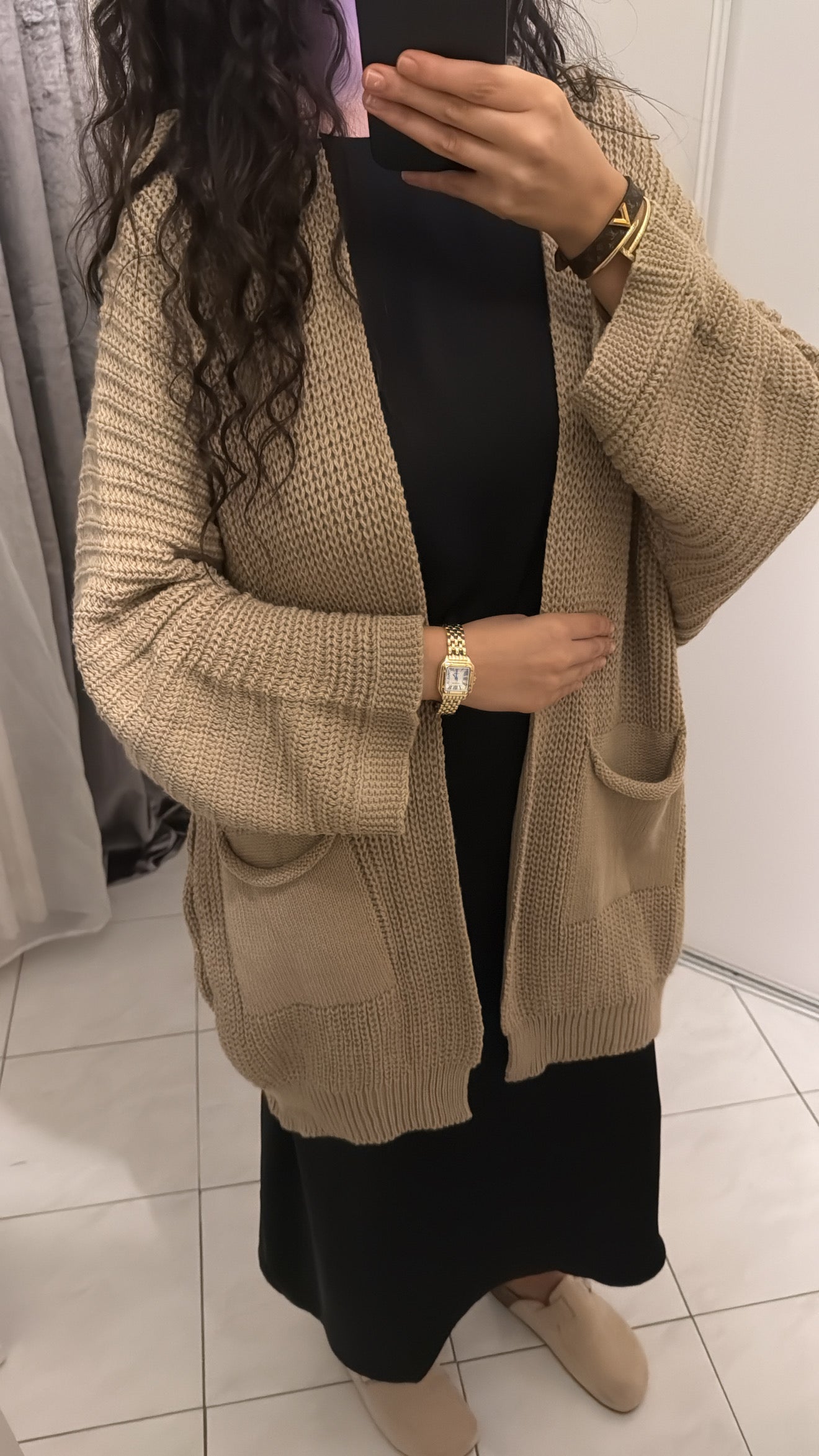 Gilet tricoté beige