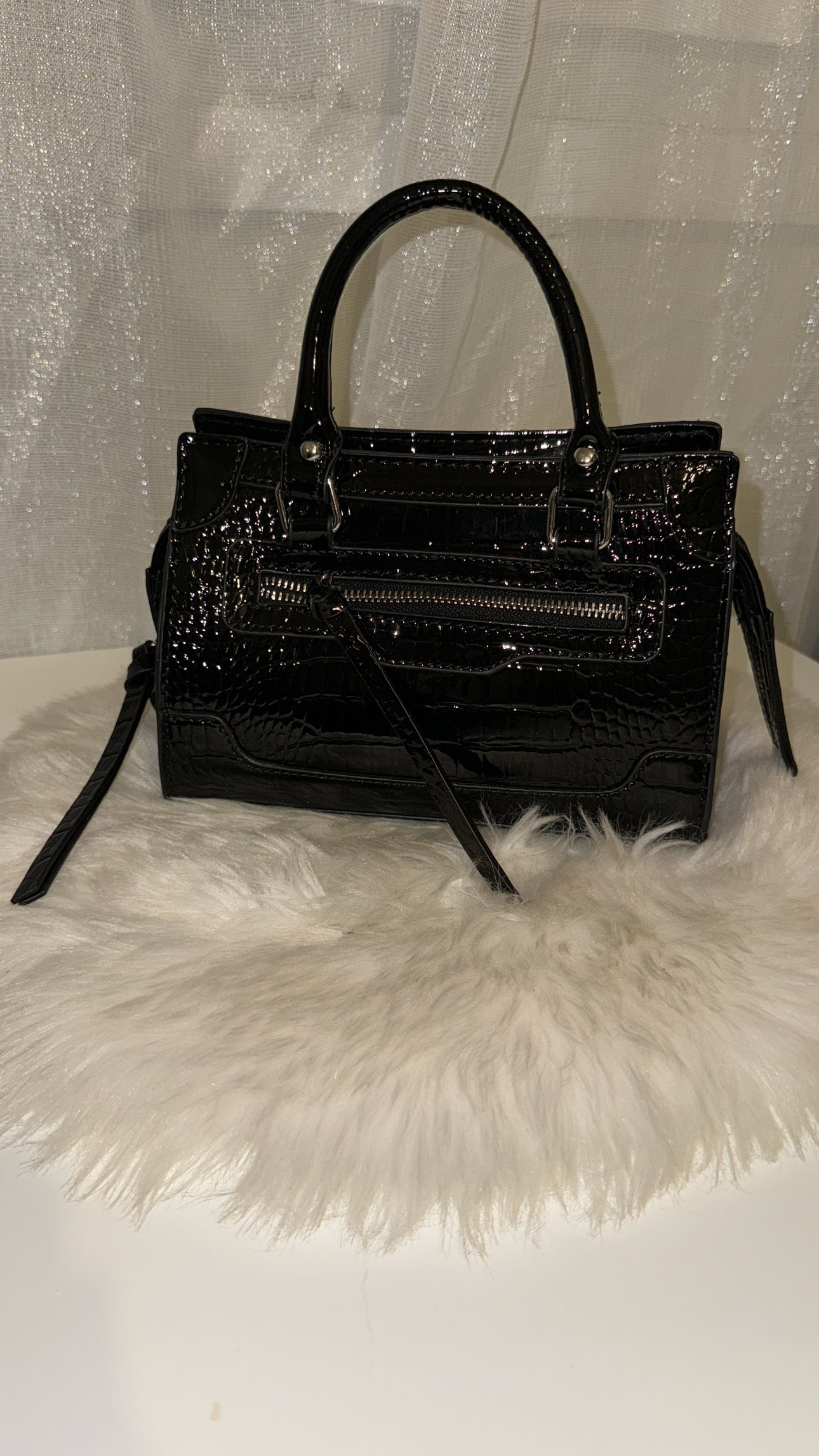 Sac croco noir