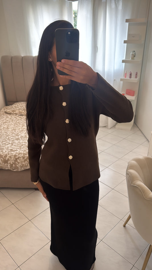 Haut symétrique marron