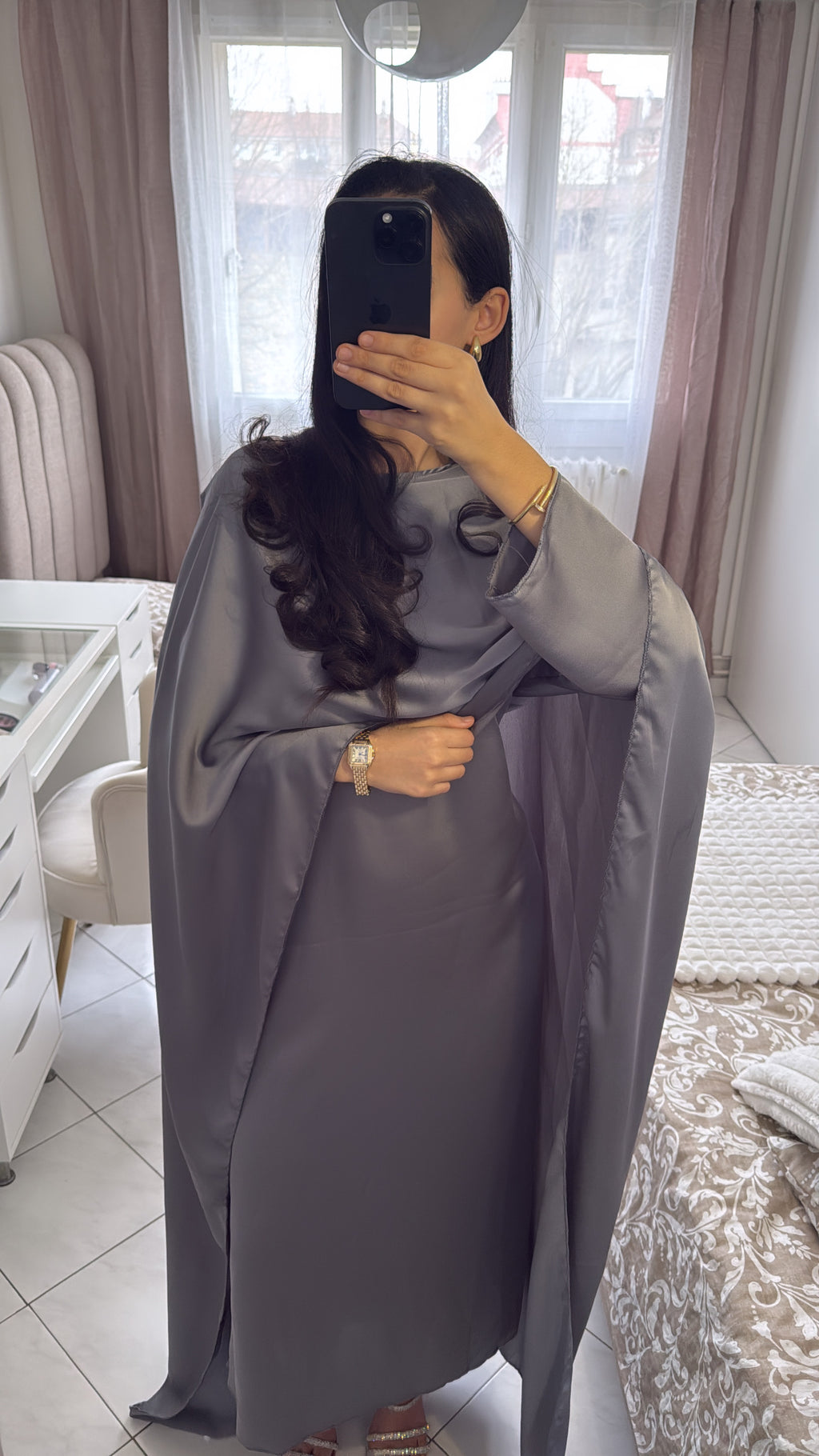 Abaya Jasmine gris foncé
