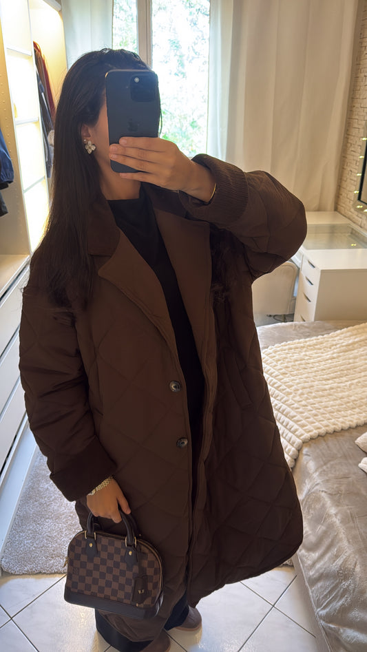 Doudoune matelassé marron